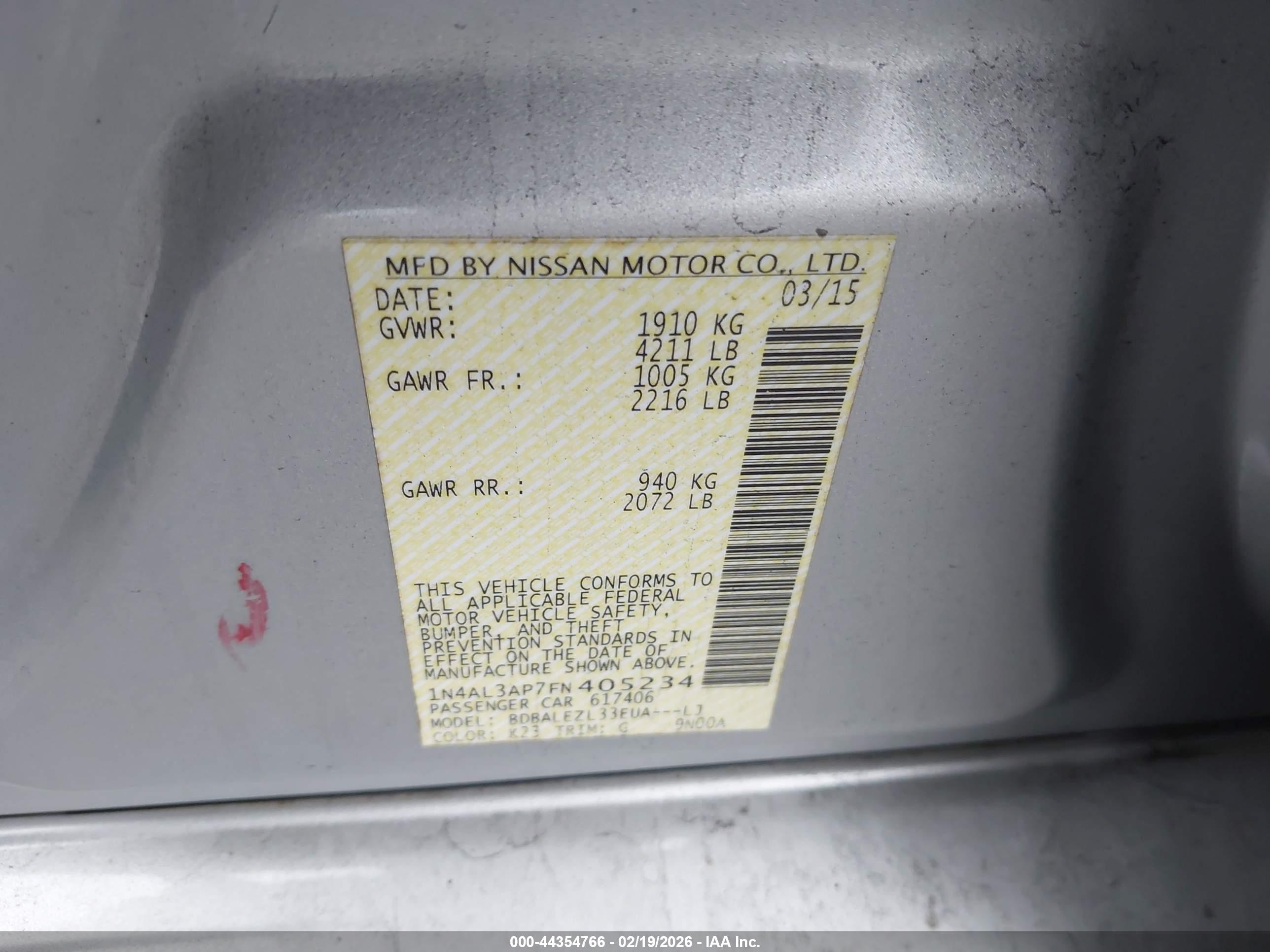 NISSAN ALTIMA image 9