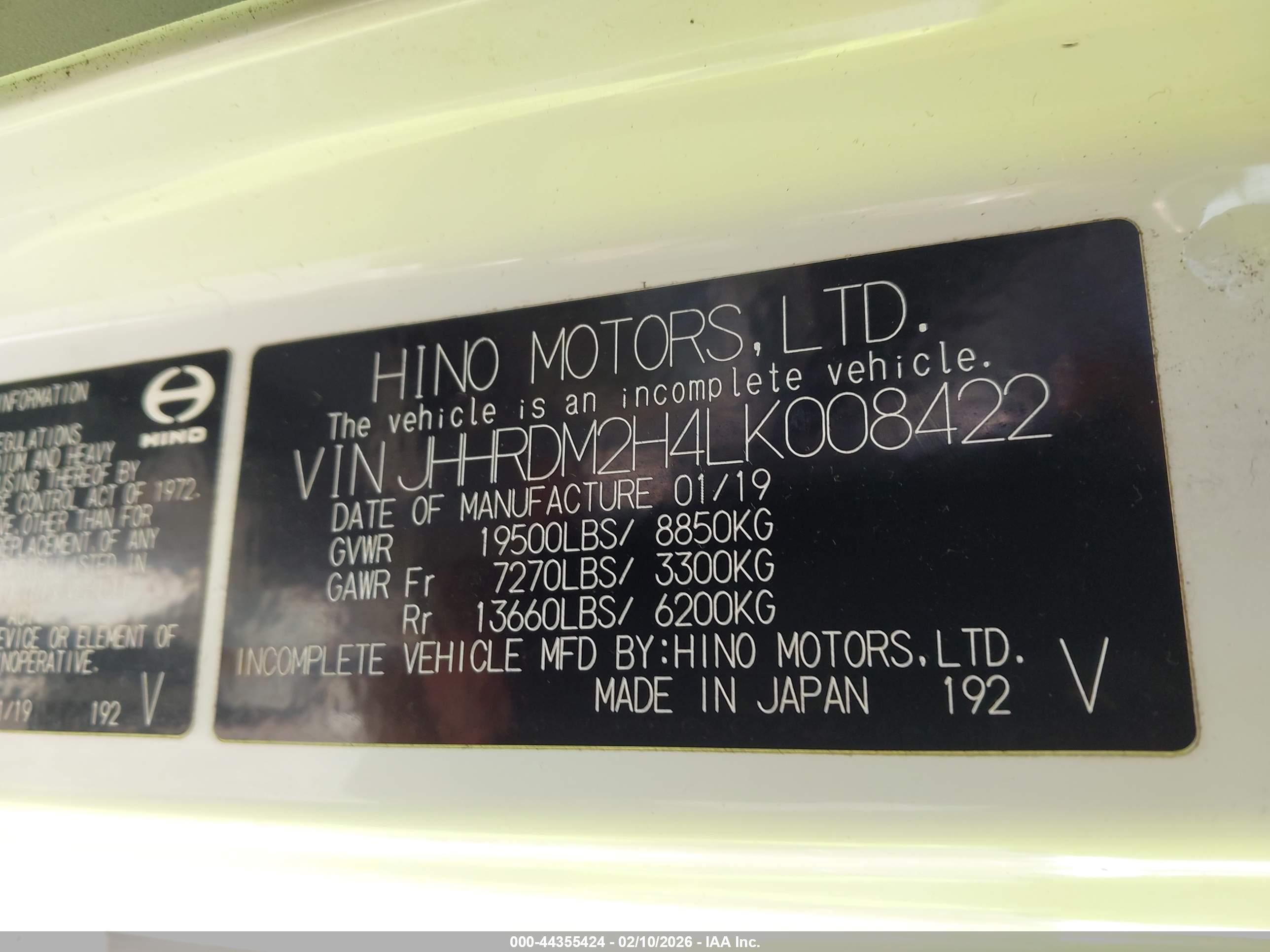 HINO XJC720/XFC720 image 9