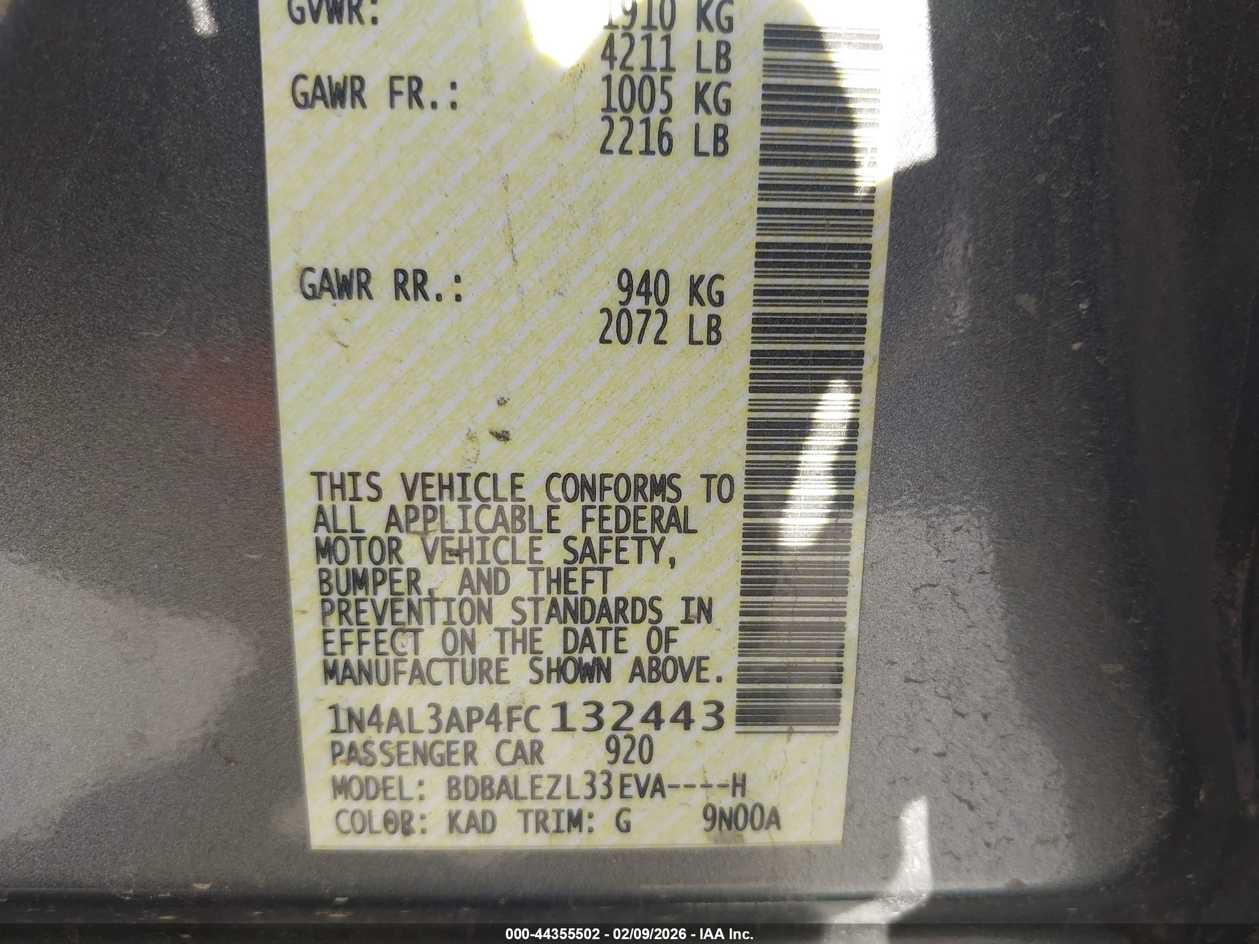 NISSAN ALTIMA image 9