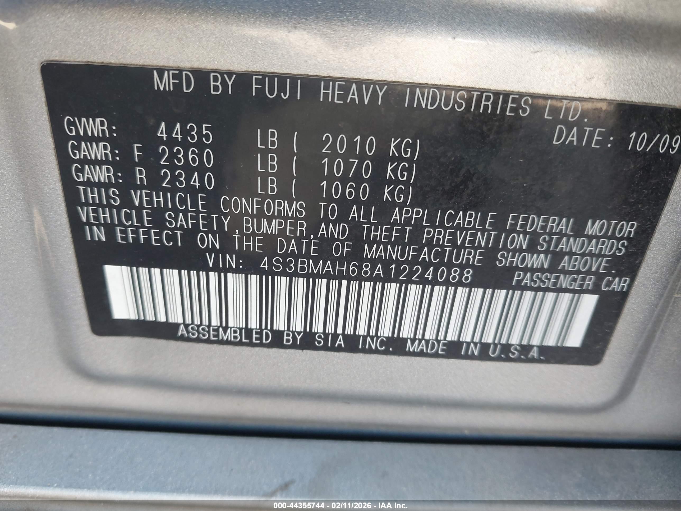 SUBARU LEGACY image 9