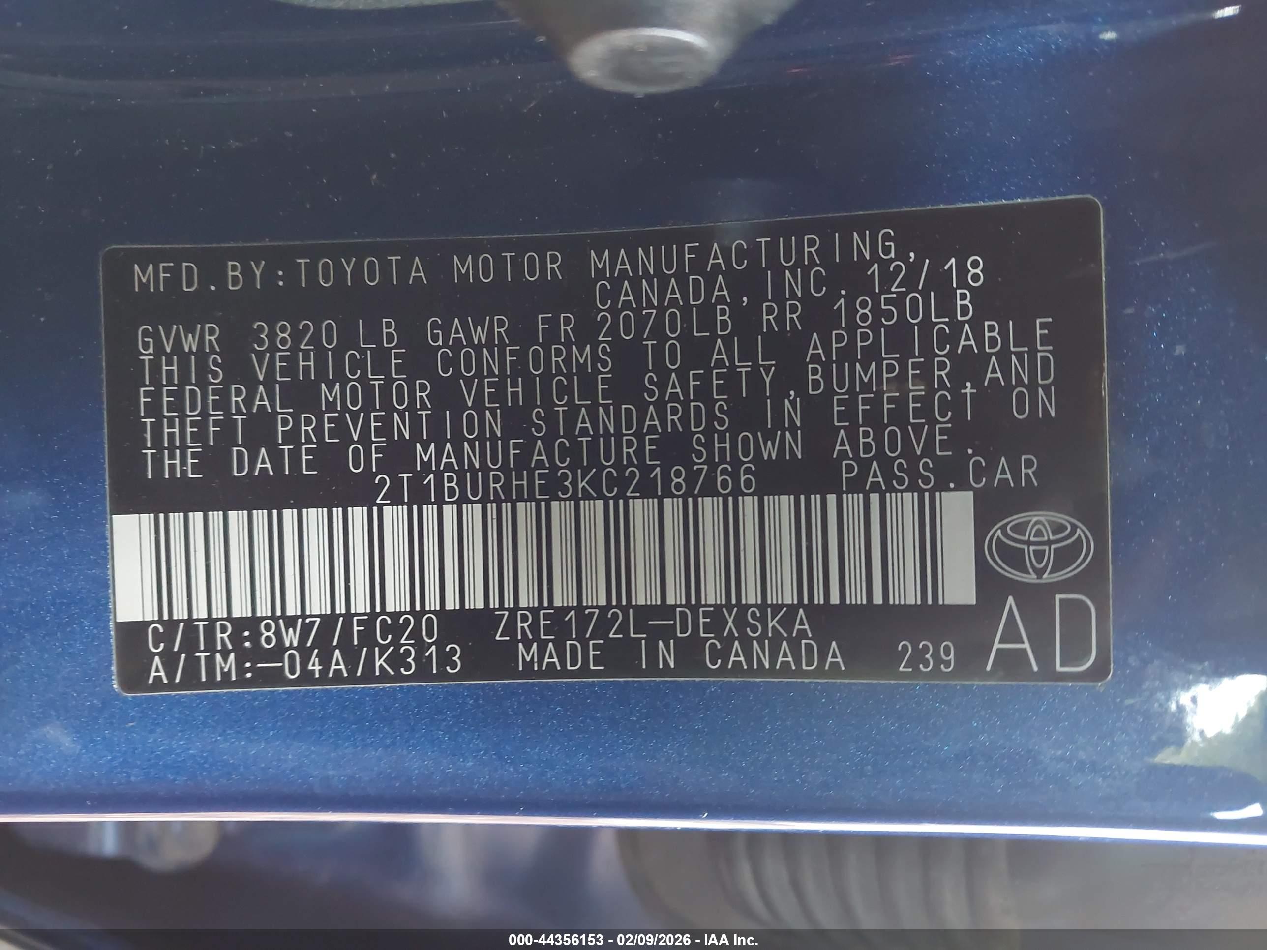 TOYOTA COROLLA image 9