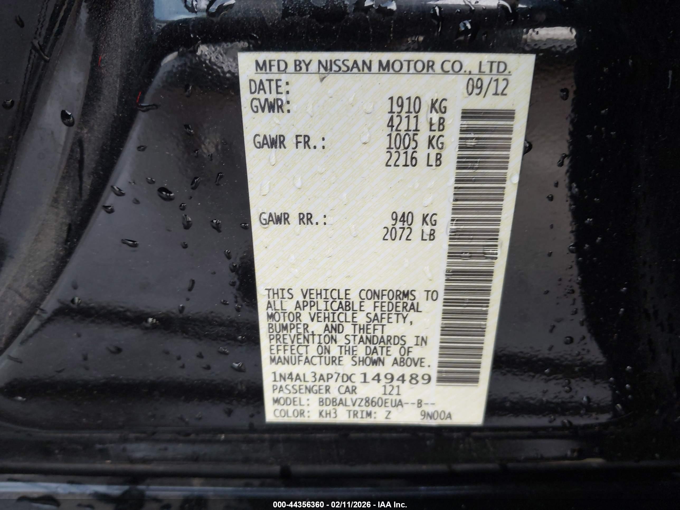 NISSAN ALTIMA image 9