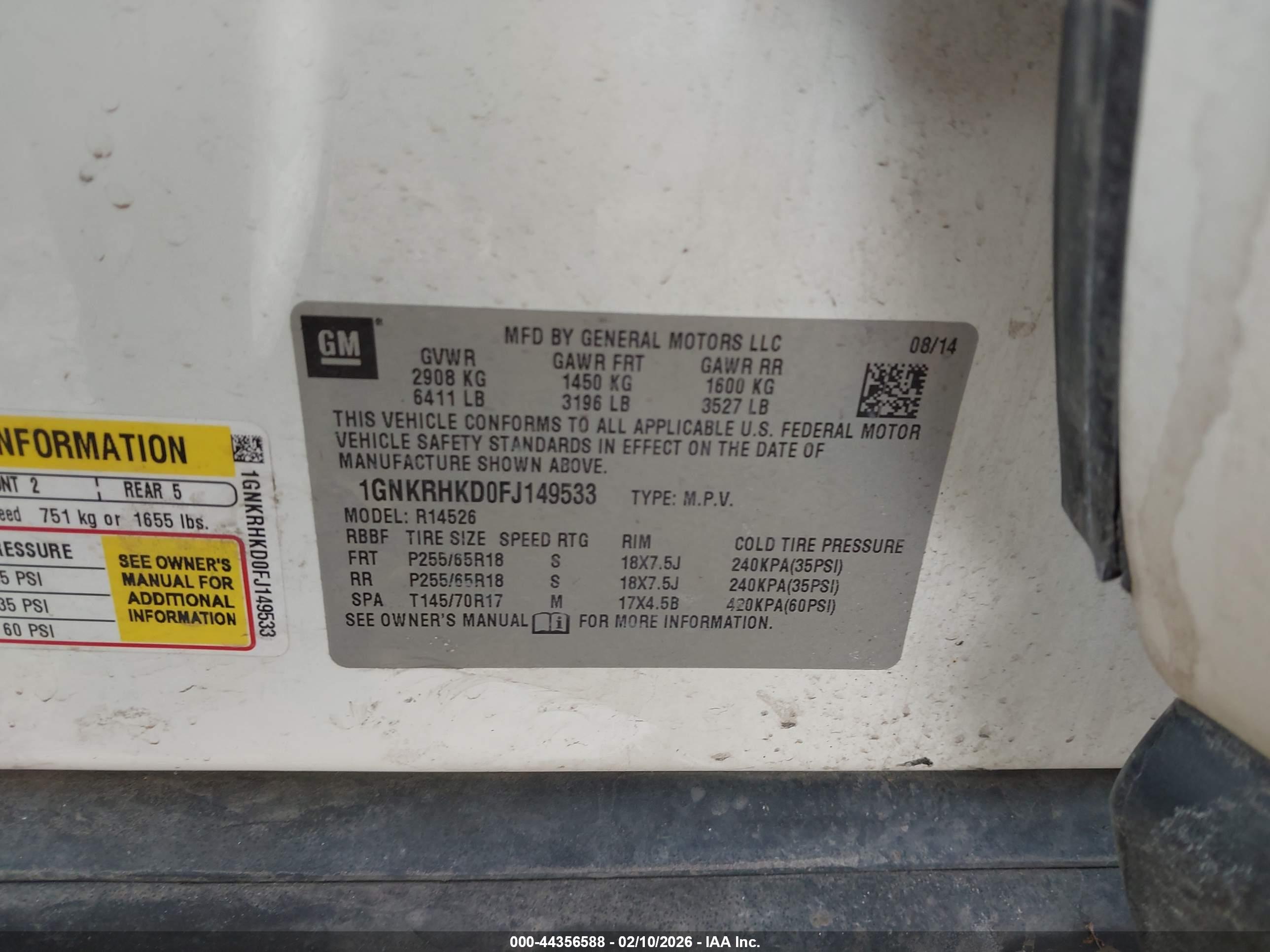 CHEVROLET TRAVERSE image 9