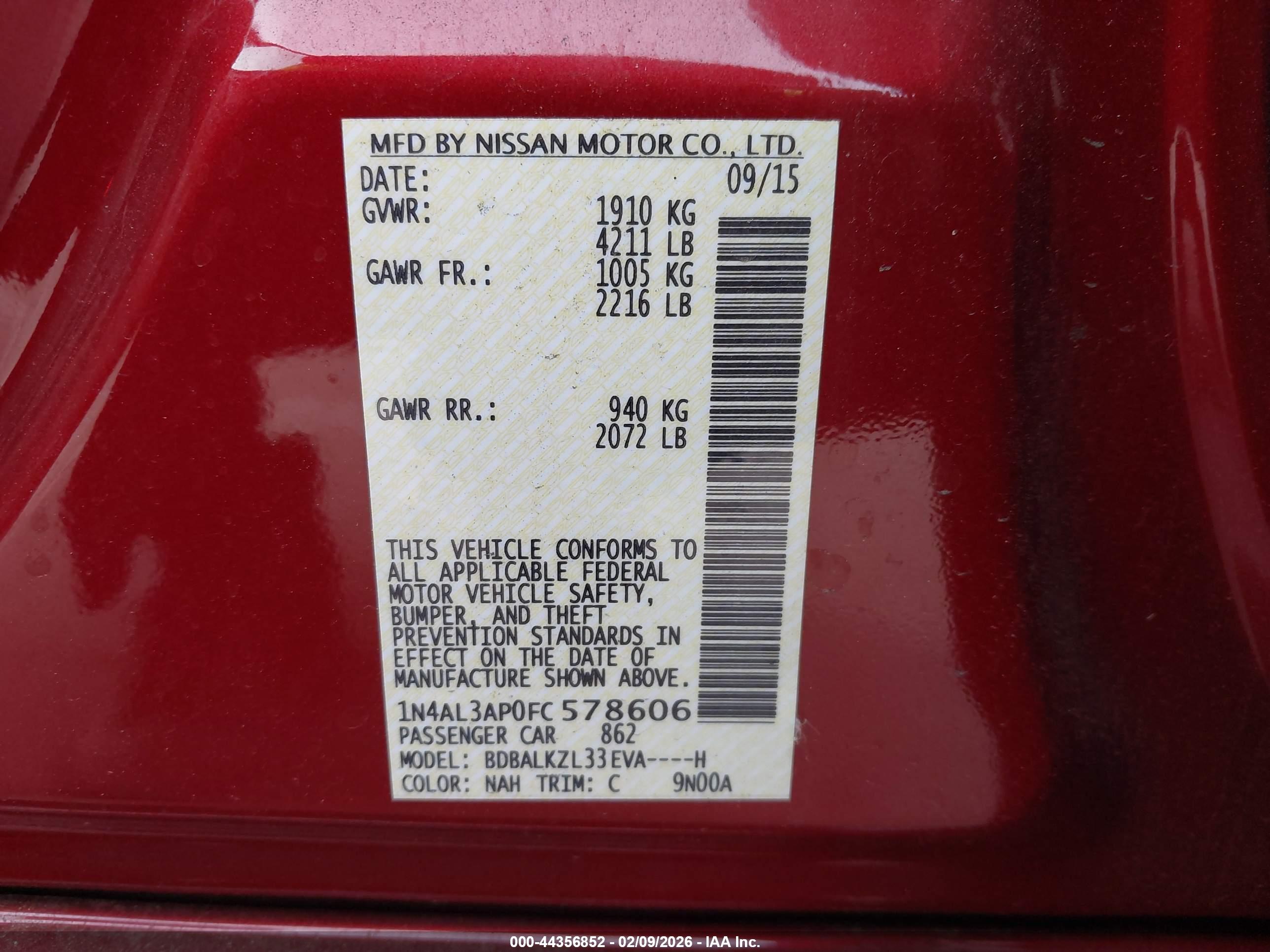 NISSAN ALTIMA image 9