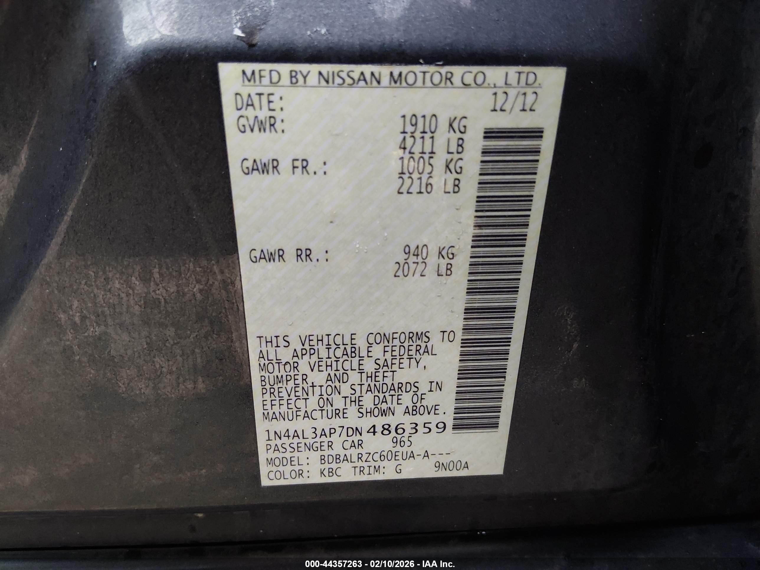 NISSAN ALTIMA image 9
