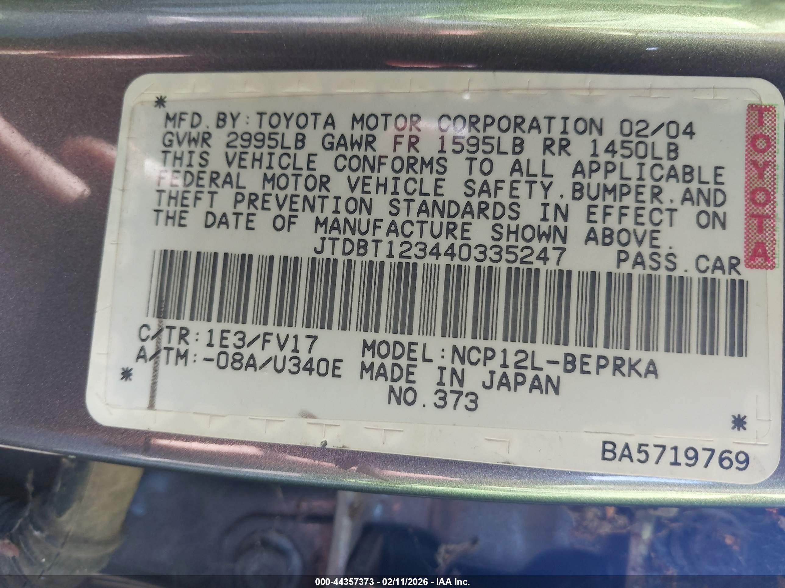 TOYOTA ECHO image 9
