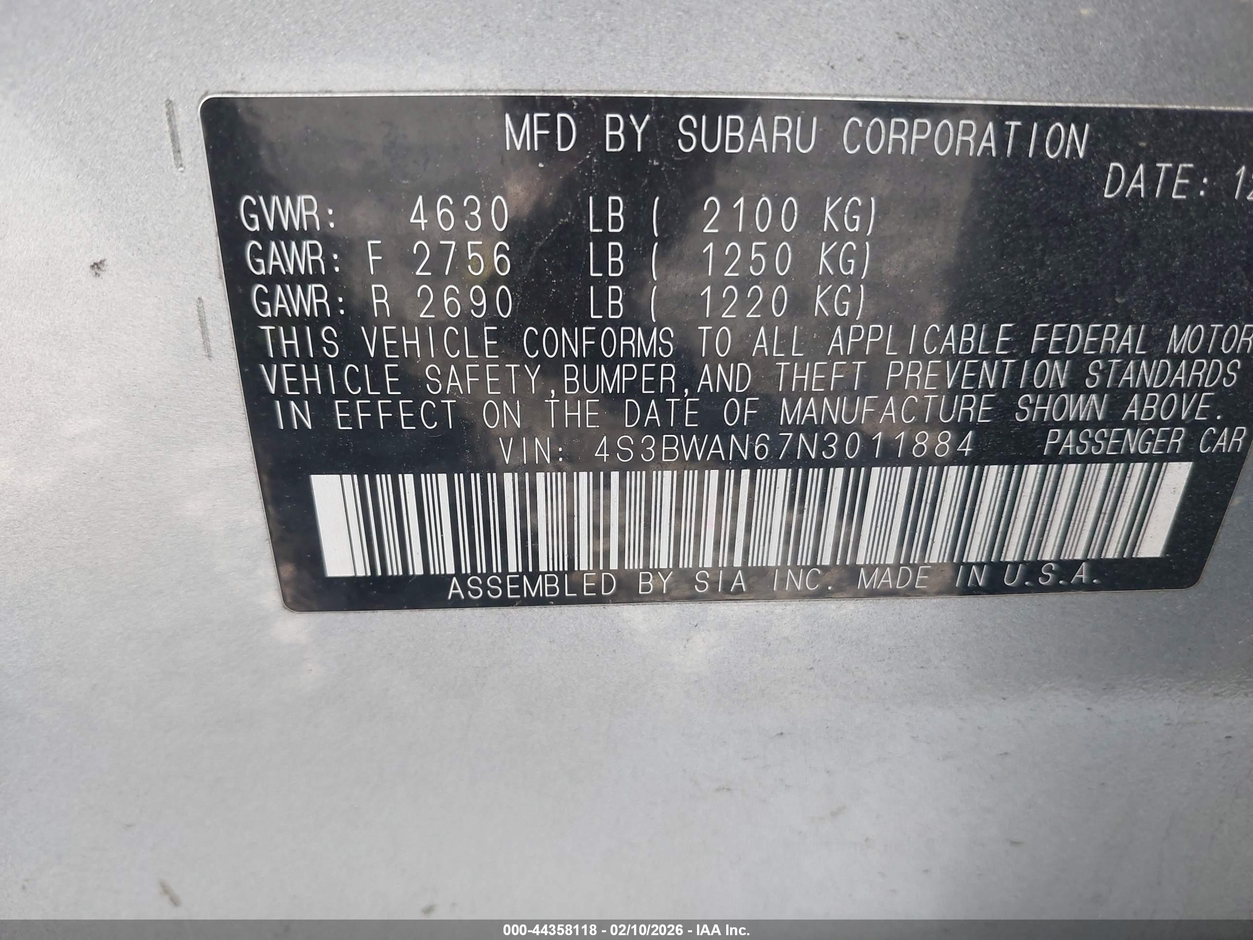 SUBARU LEGACY image 9
