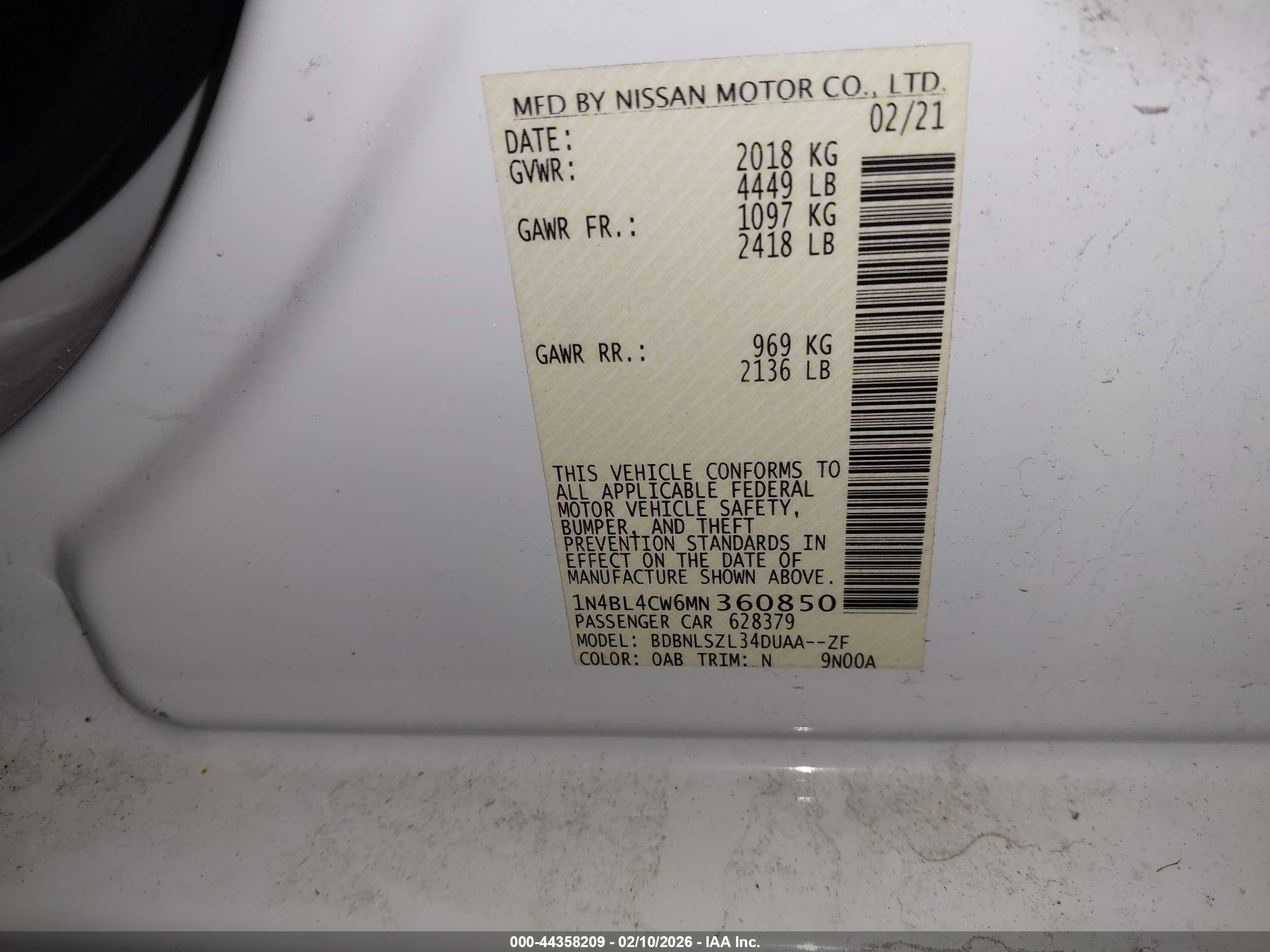 NISSAN ALTIMA image 9