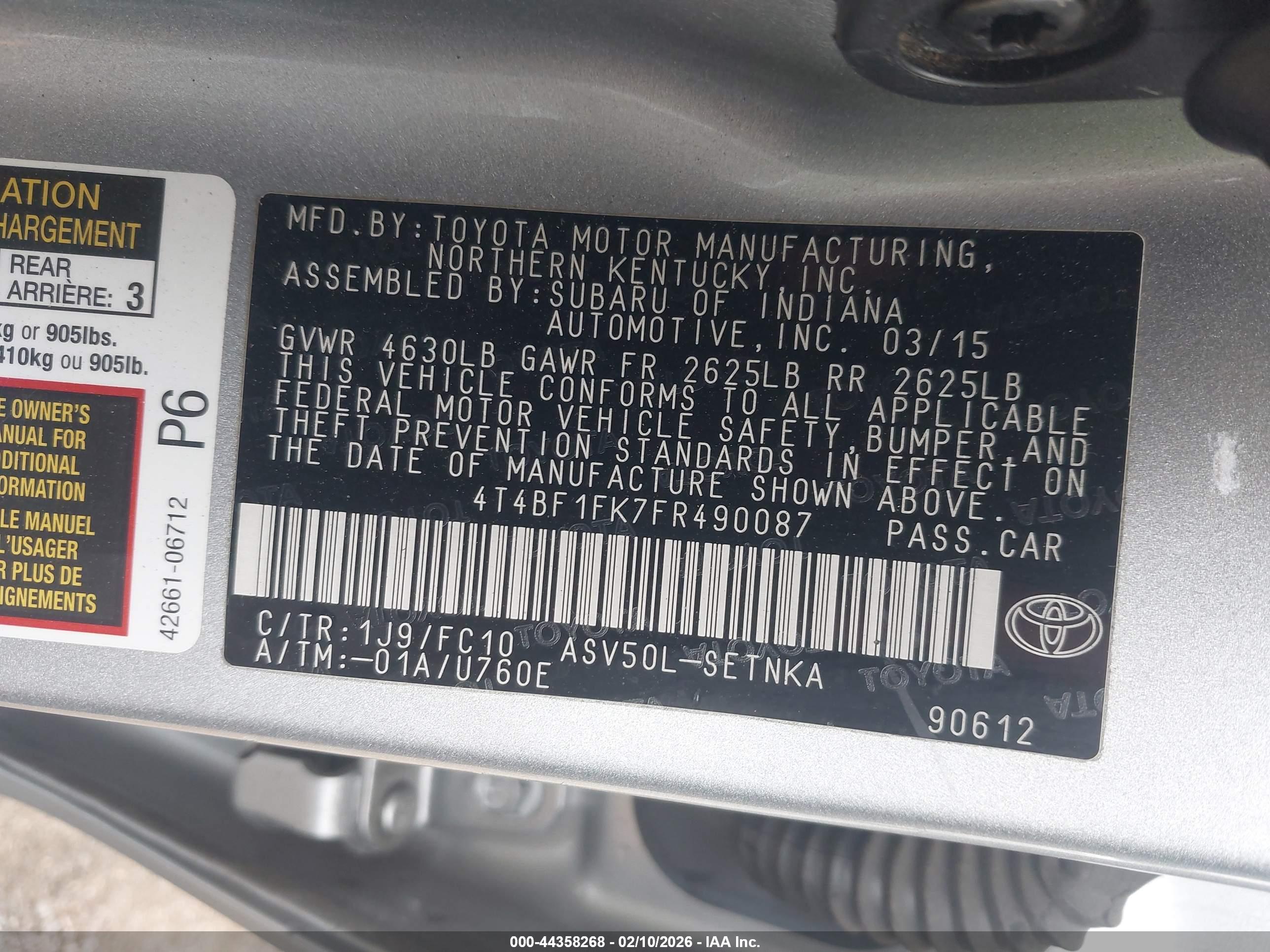 TOYOTA CAMRY image 9