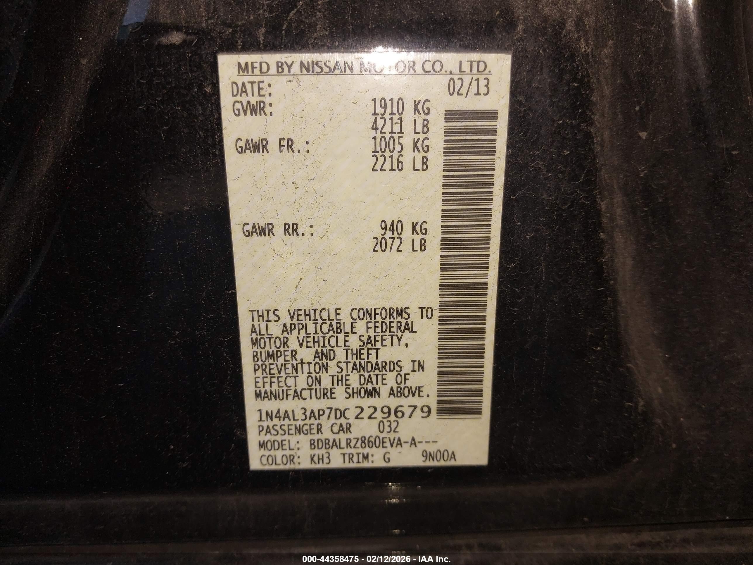 NISSAN ALTIMA image 9