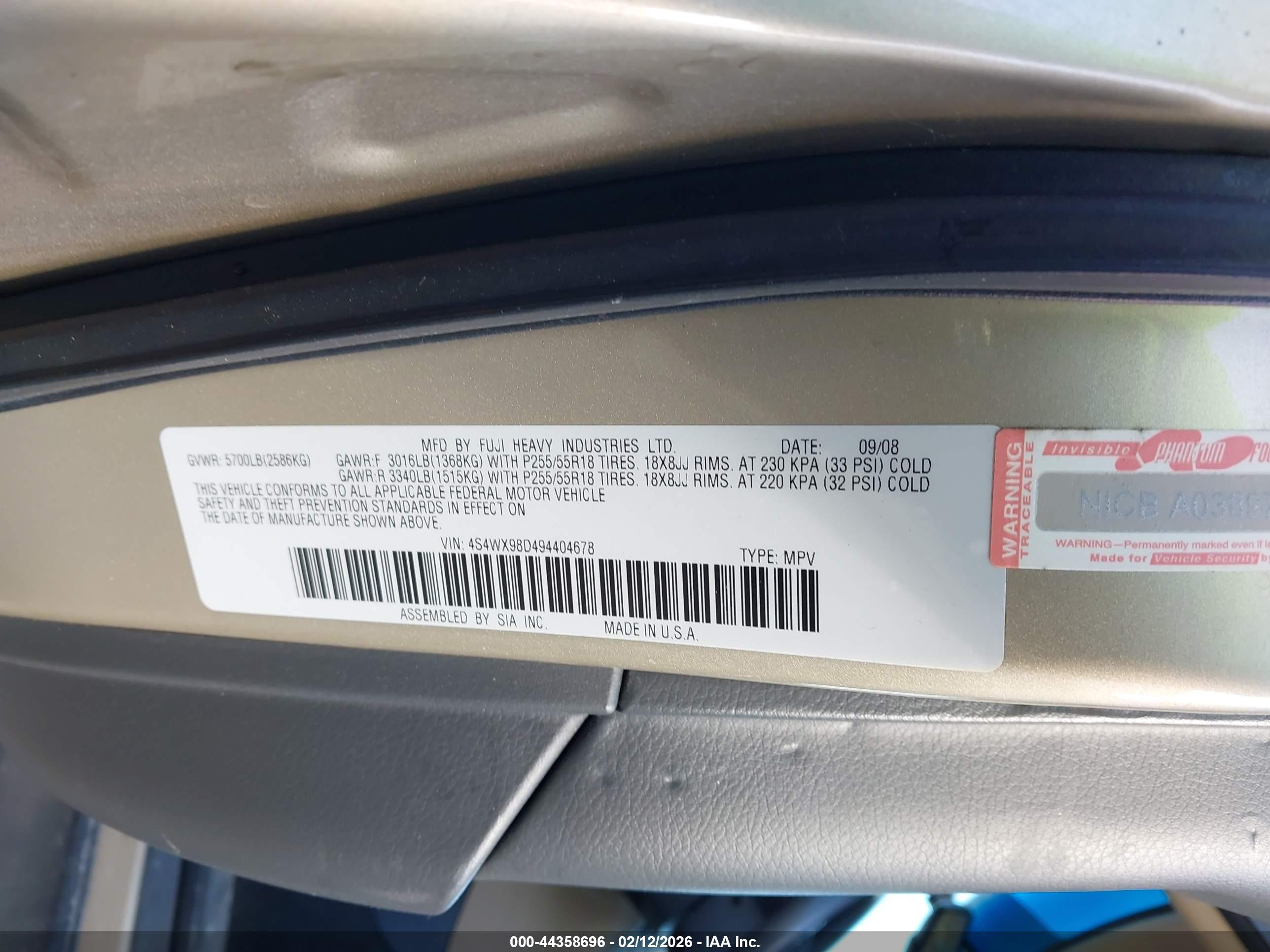 SUBARU TRIBECA image 9