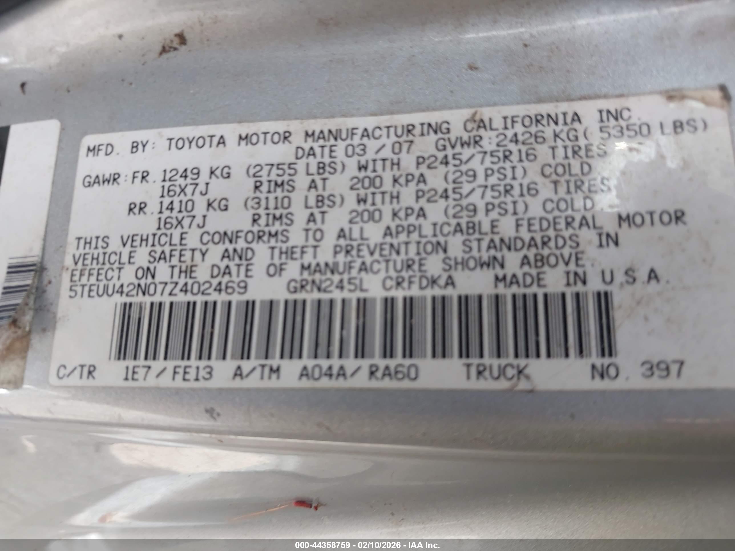TOYOTA TACOMA image 9