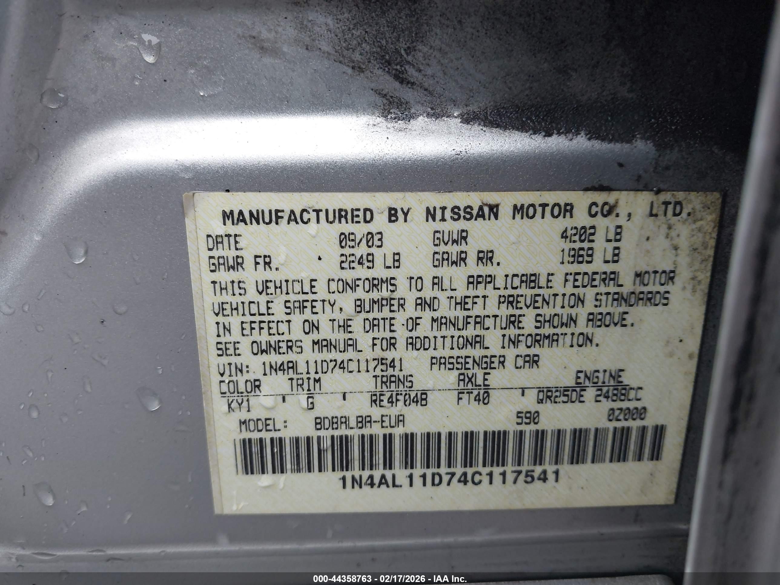 NISSAN ALTIMA image 9
