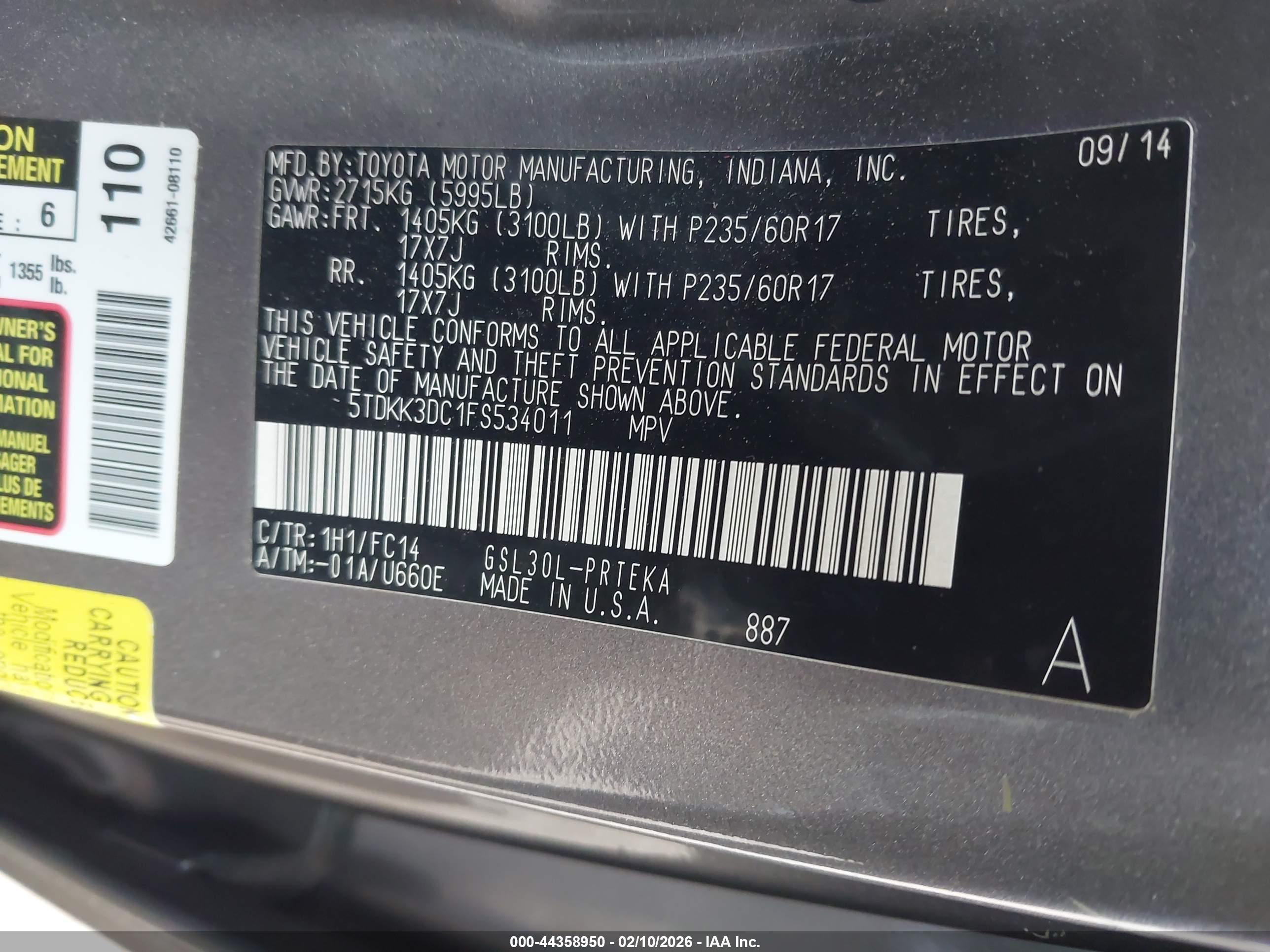 TOYOTA SIENNA image 9