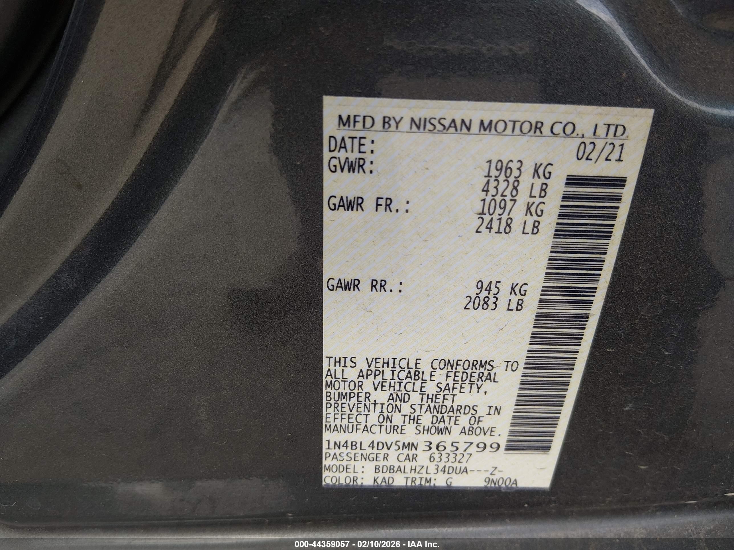 NISSAN ALTIMA image 9