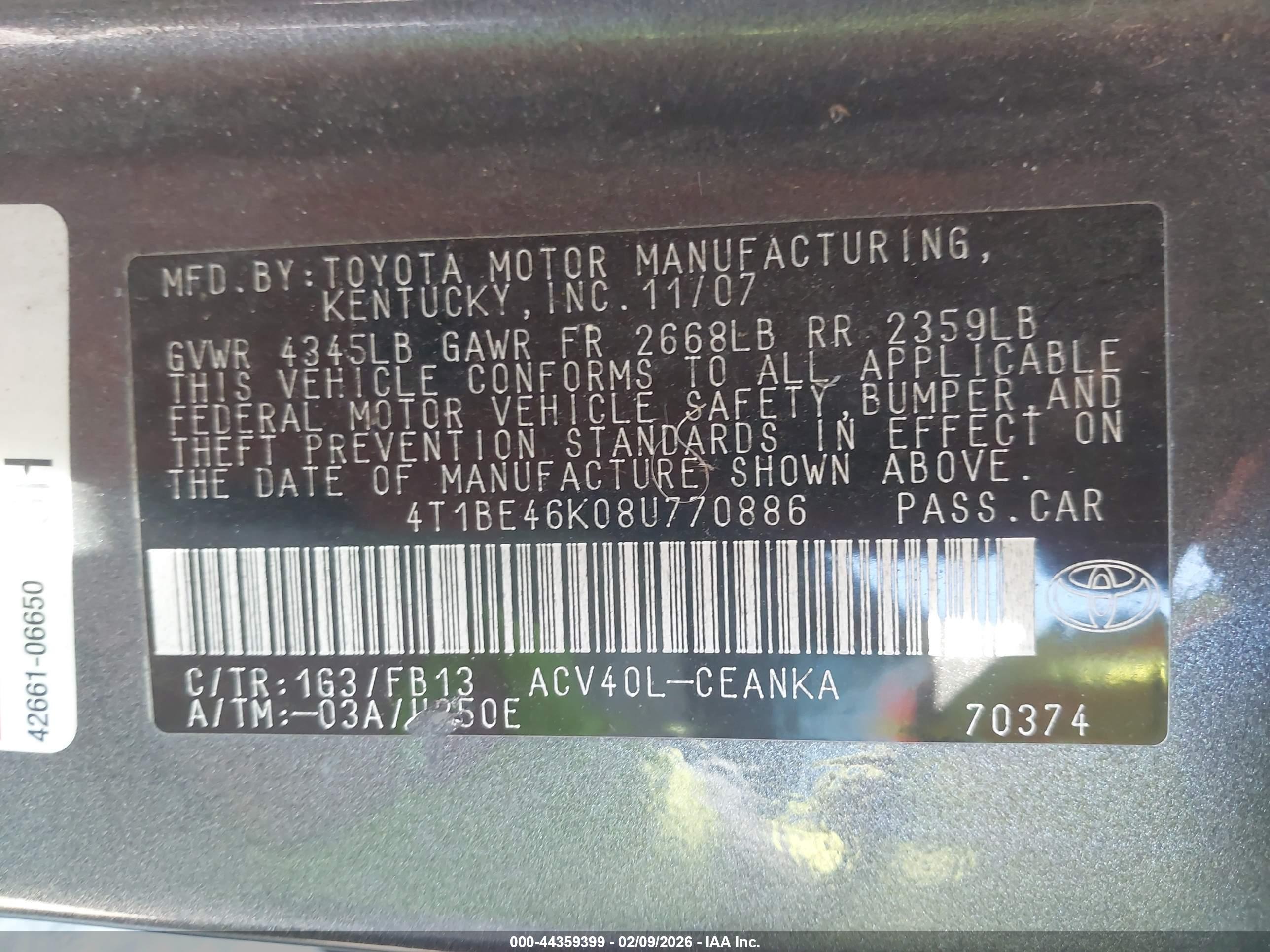 TOYOTA CAMRY image 9