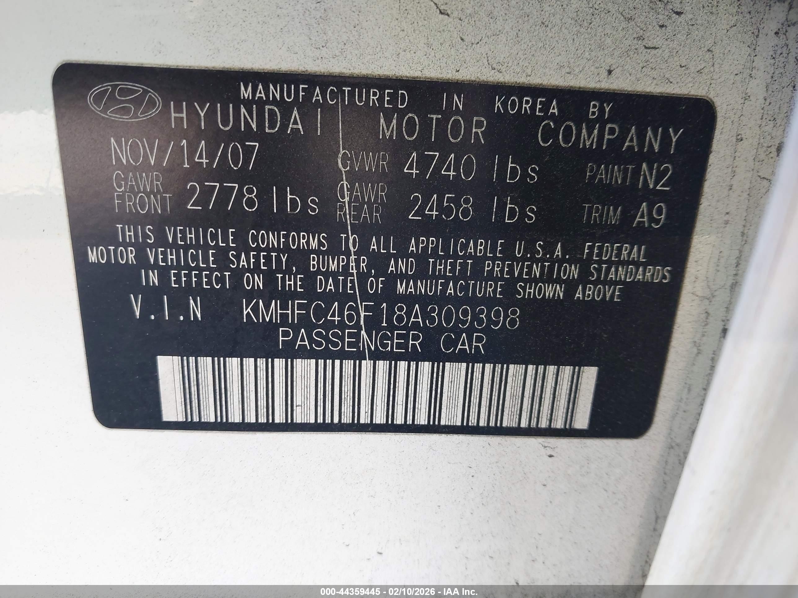 HYUNDAI AZERA image 9