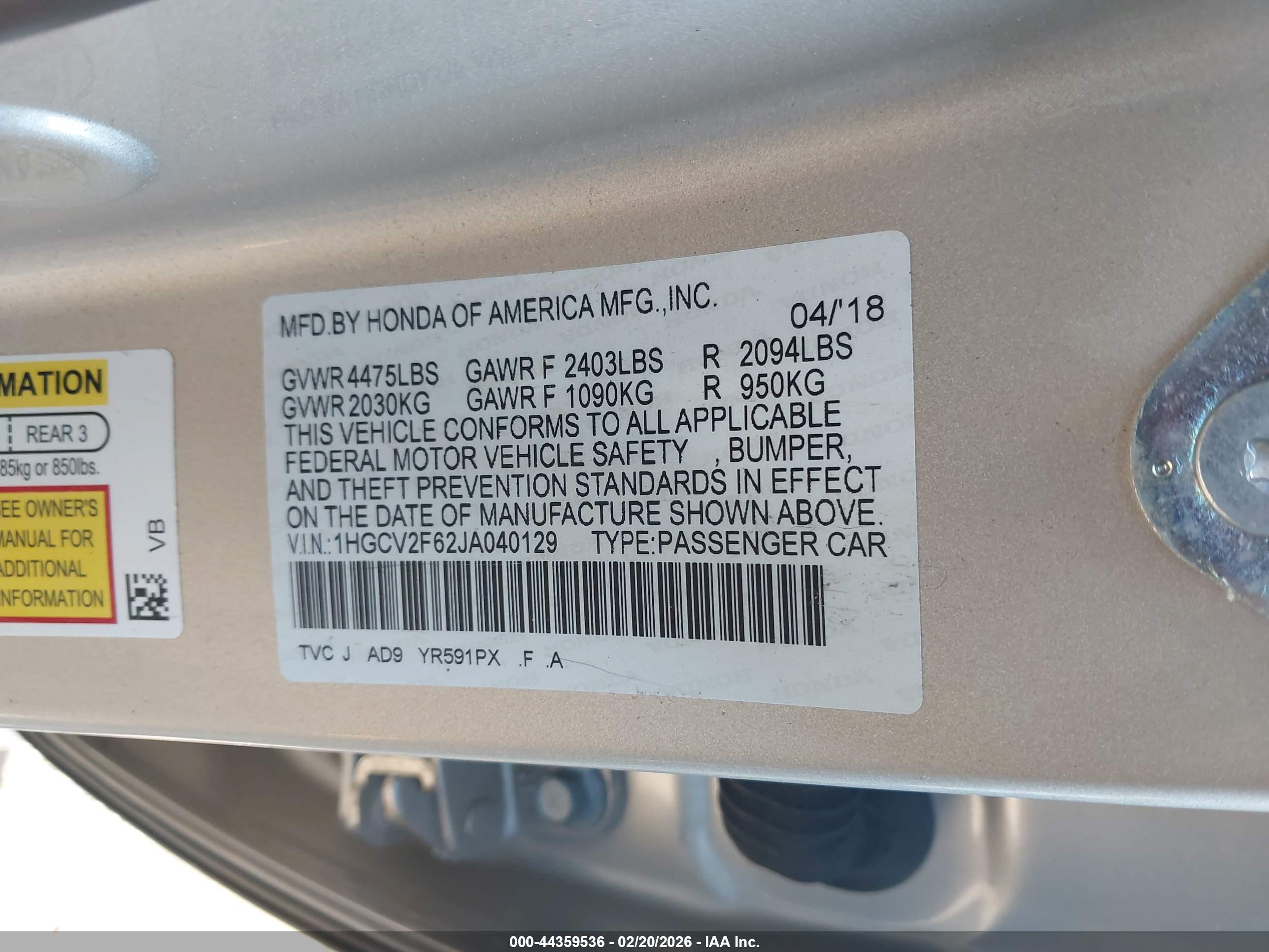 HONDA ACCORD image 9