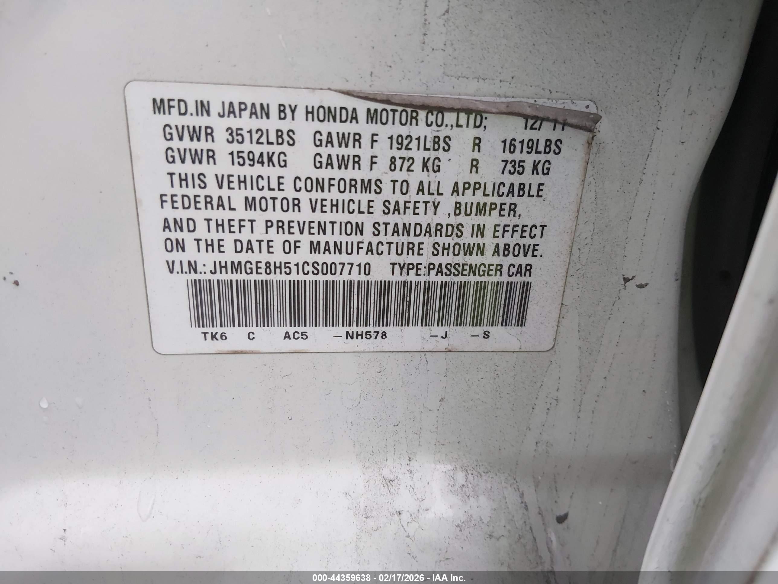 HONDA FIT image 9