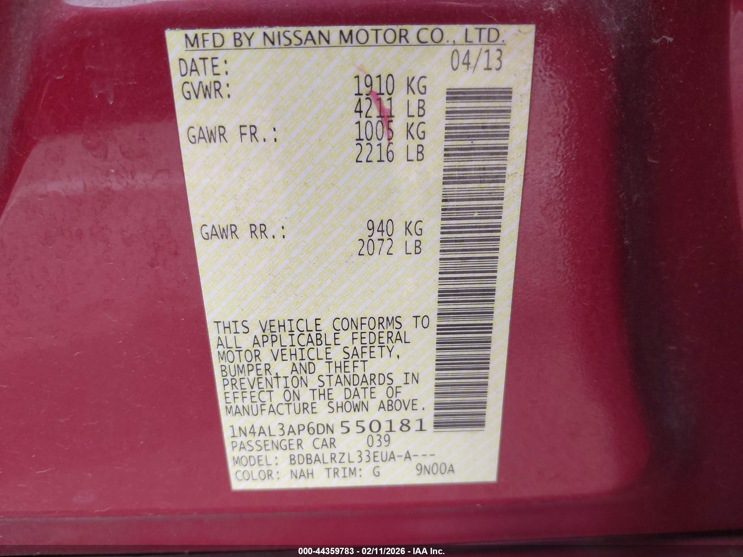 NISSAN ALTIMA image 9