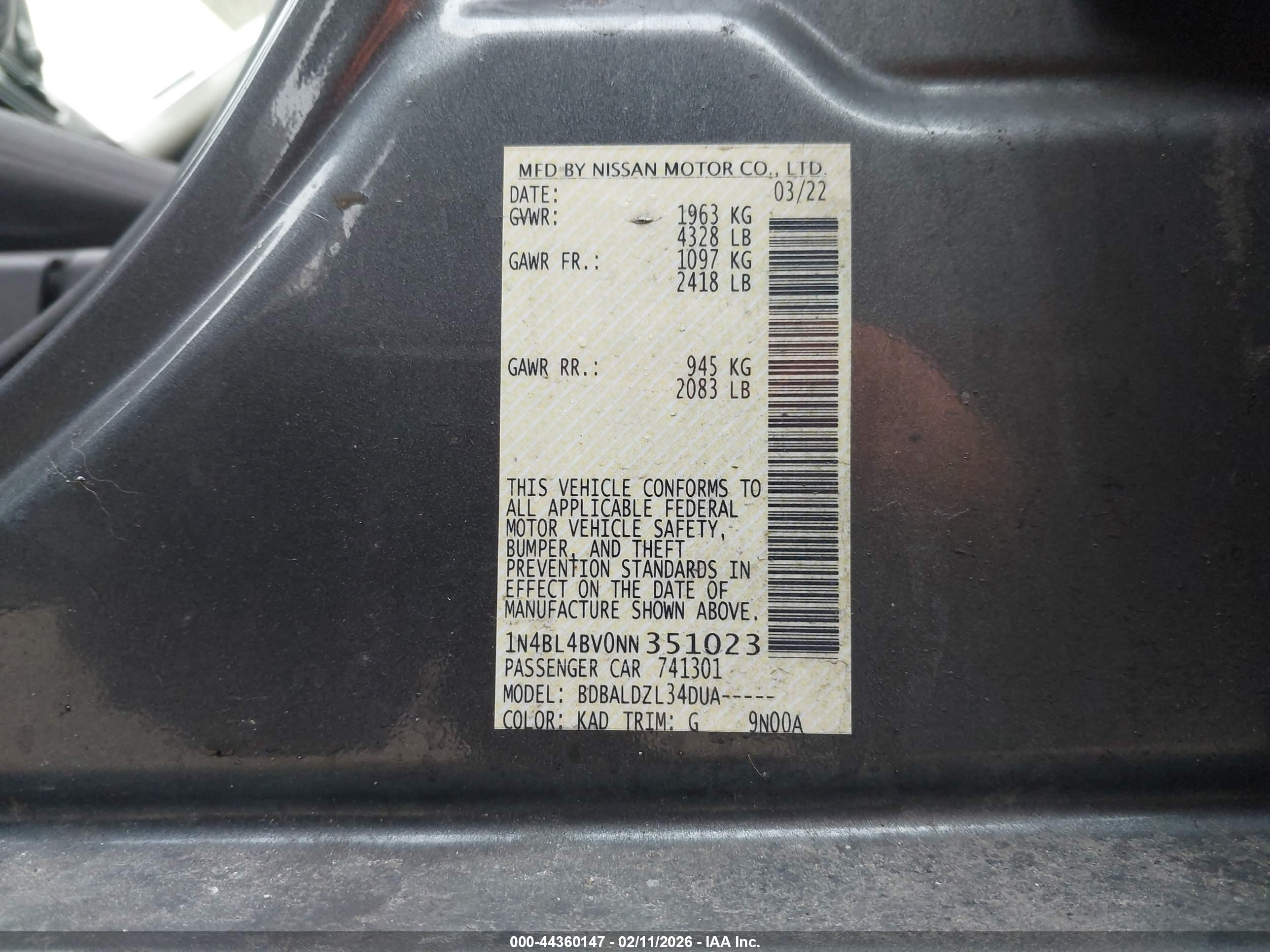 NISSAN ALTIMA image 9