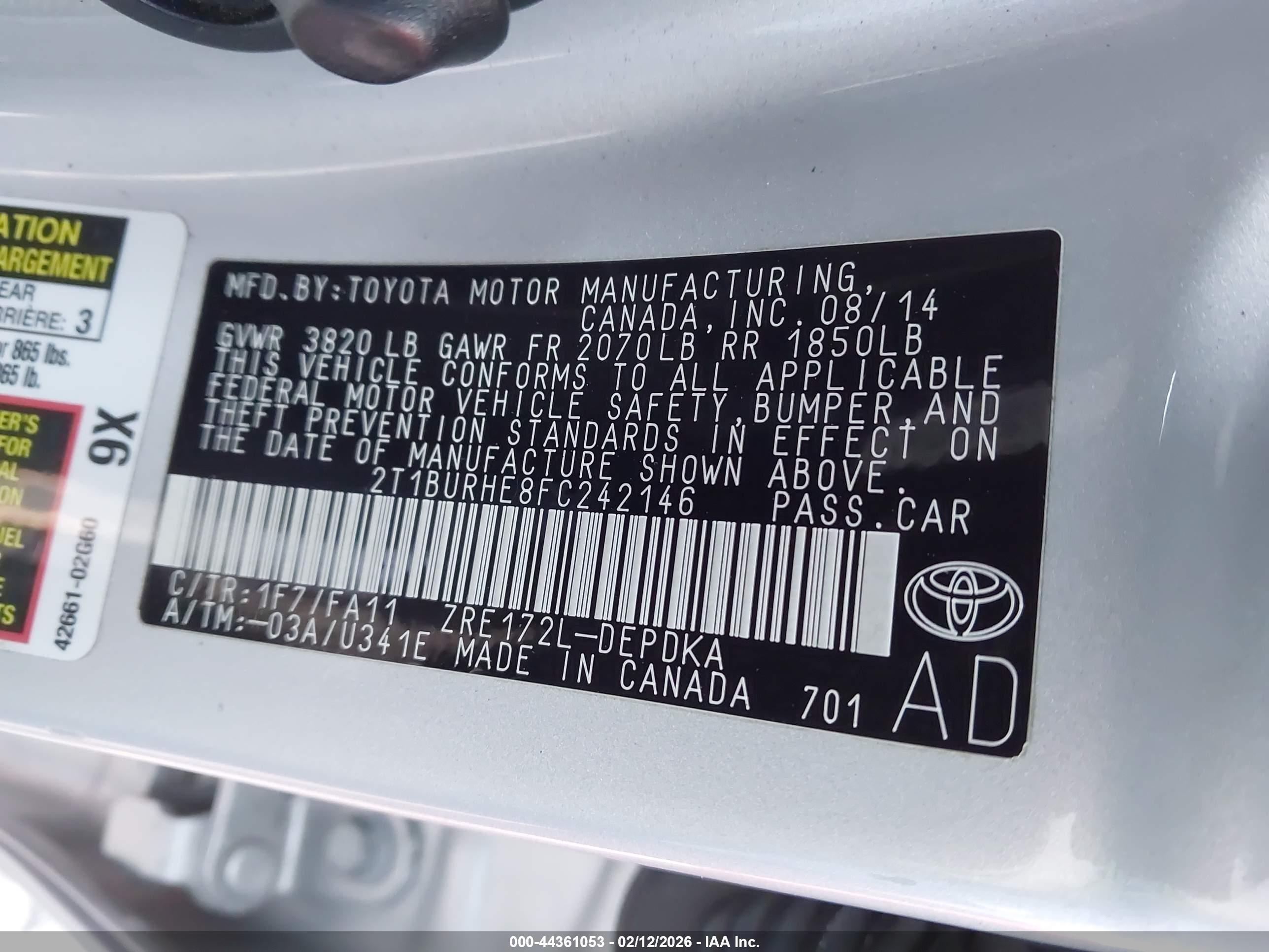 TOYOTA COROLLA image 9