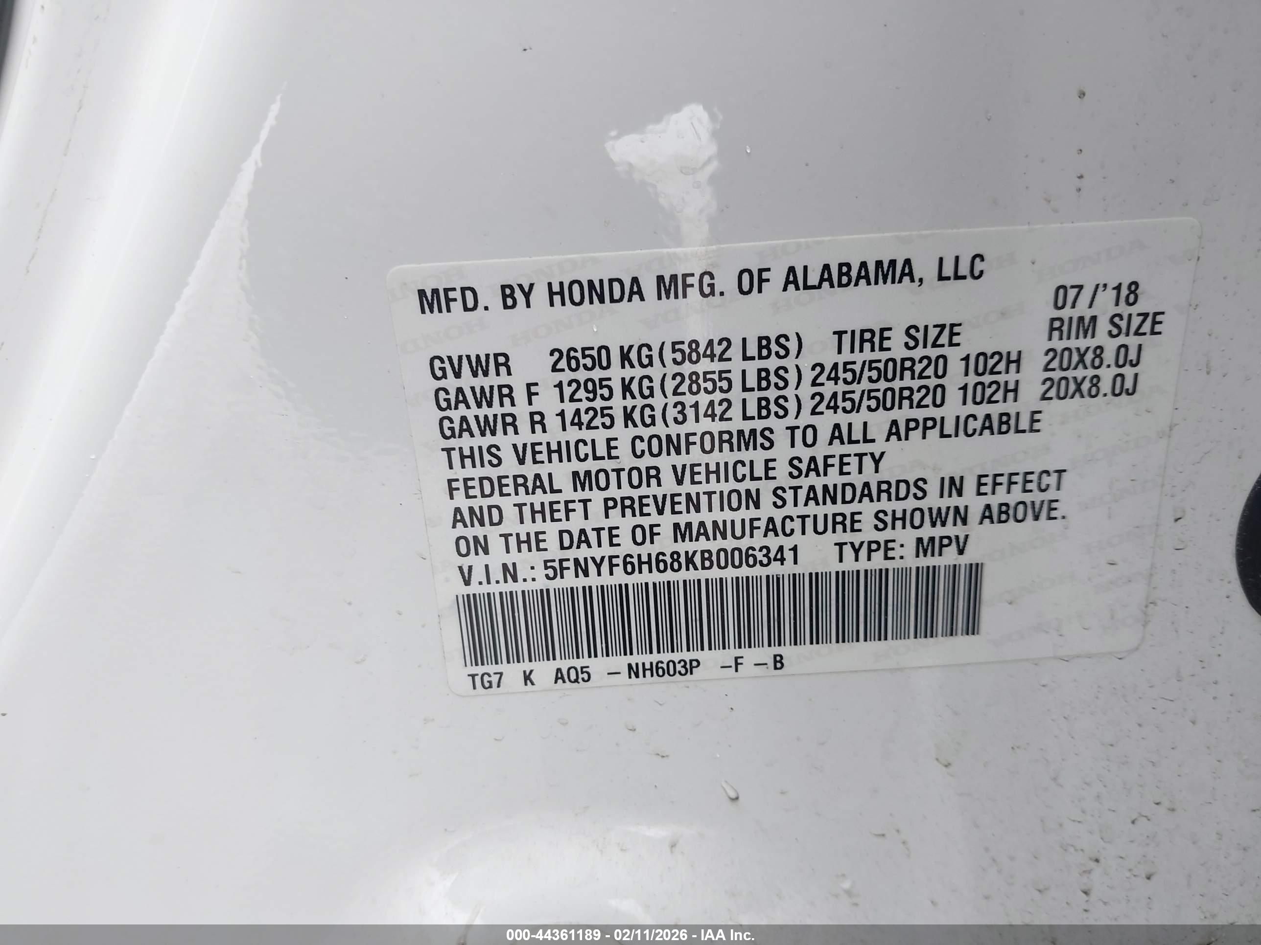 HONDA PILOT image 9