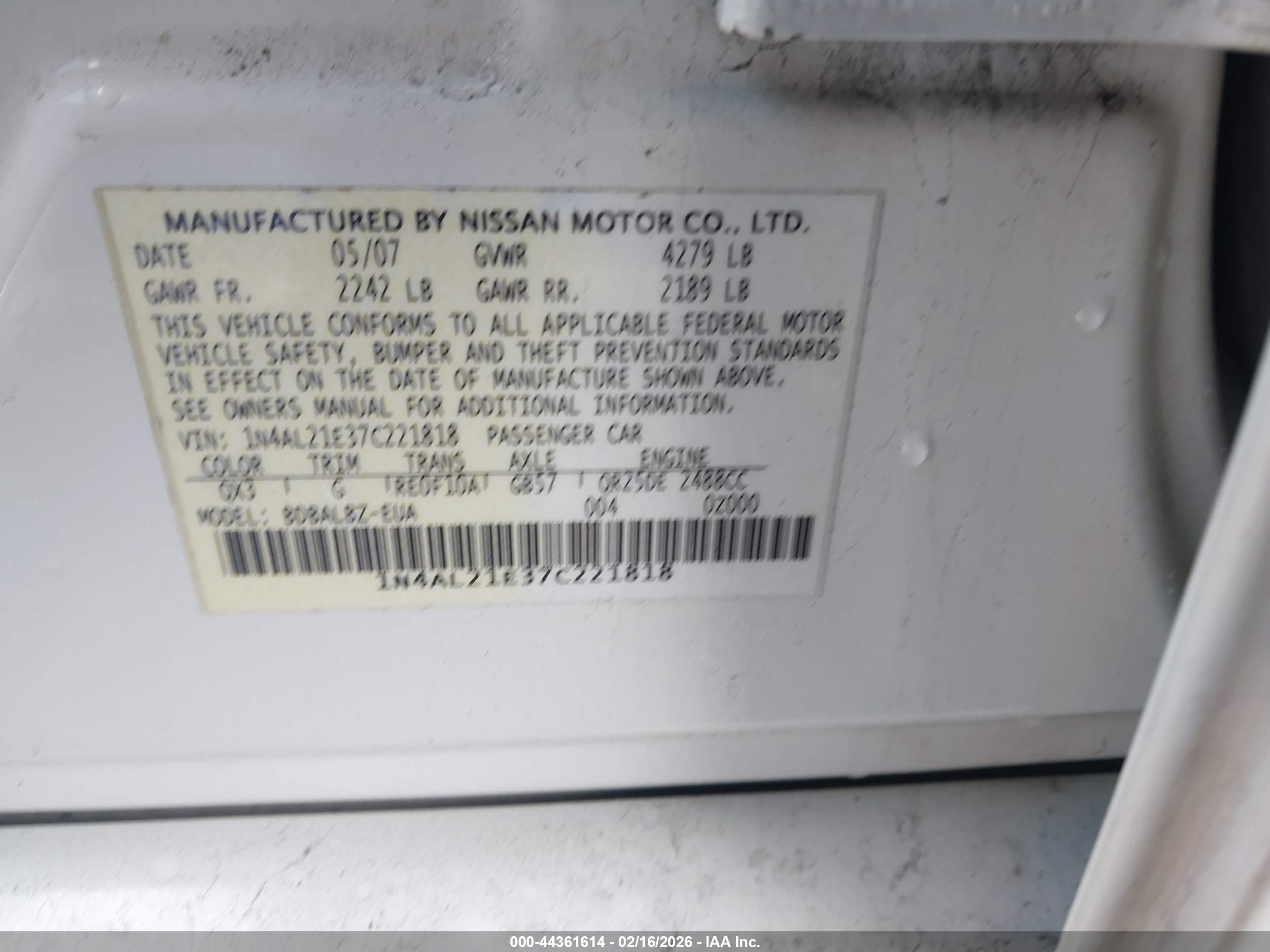 NISSAN ALTIMA image 9