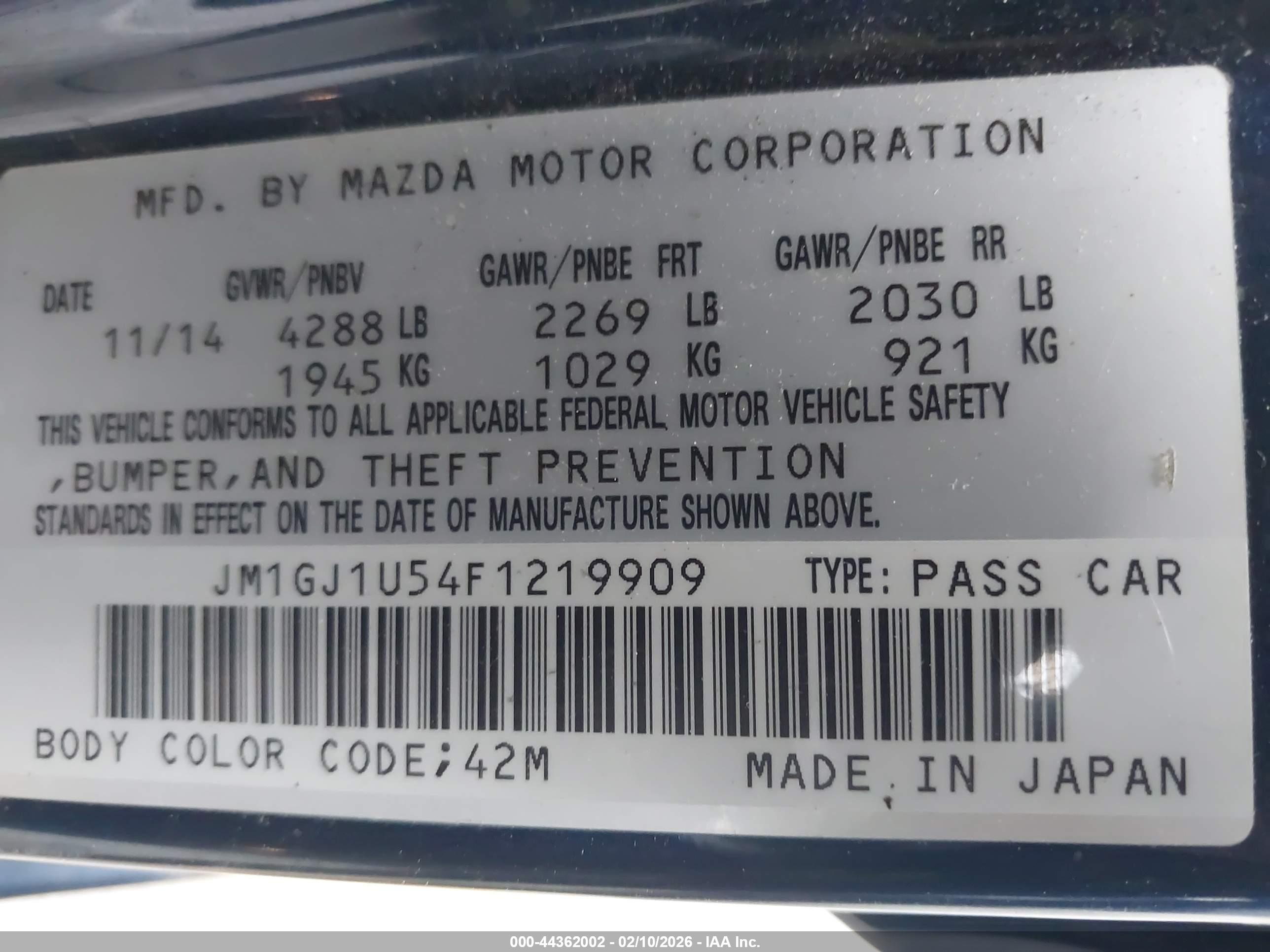 MAZDA MAZDA6 image 9