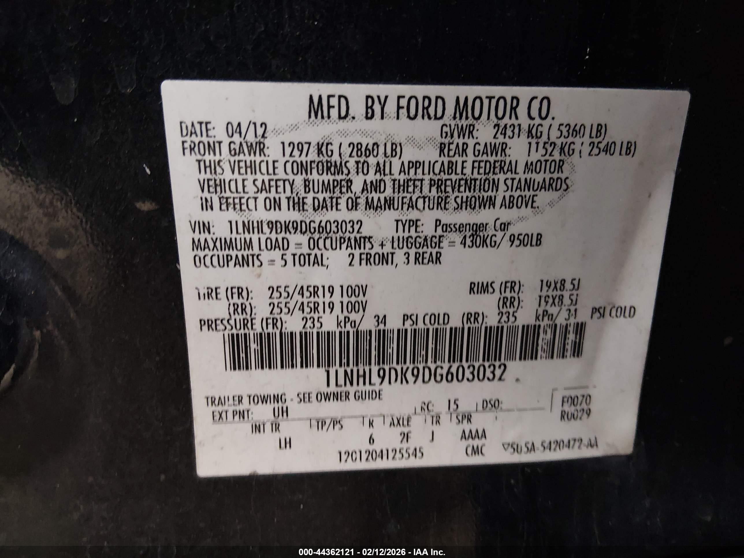 LINCOLN MKS image 9