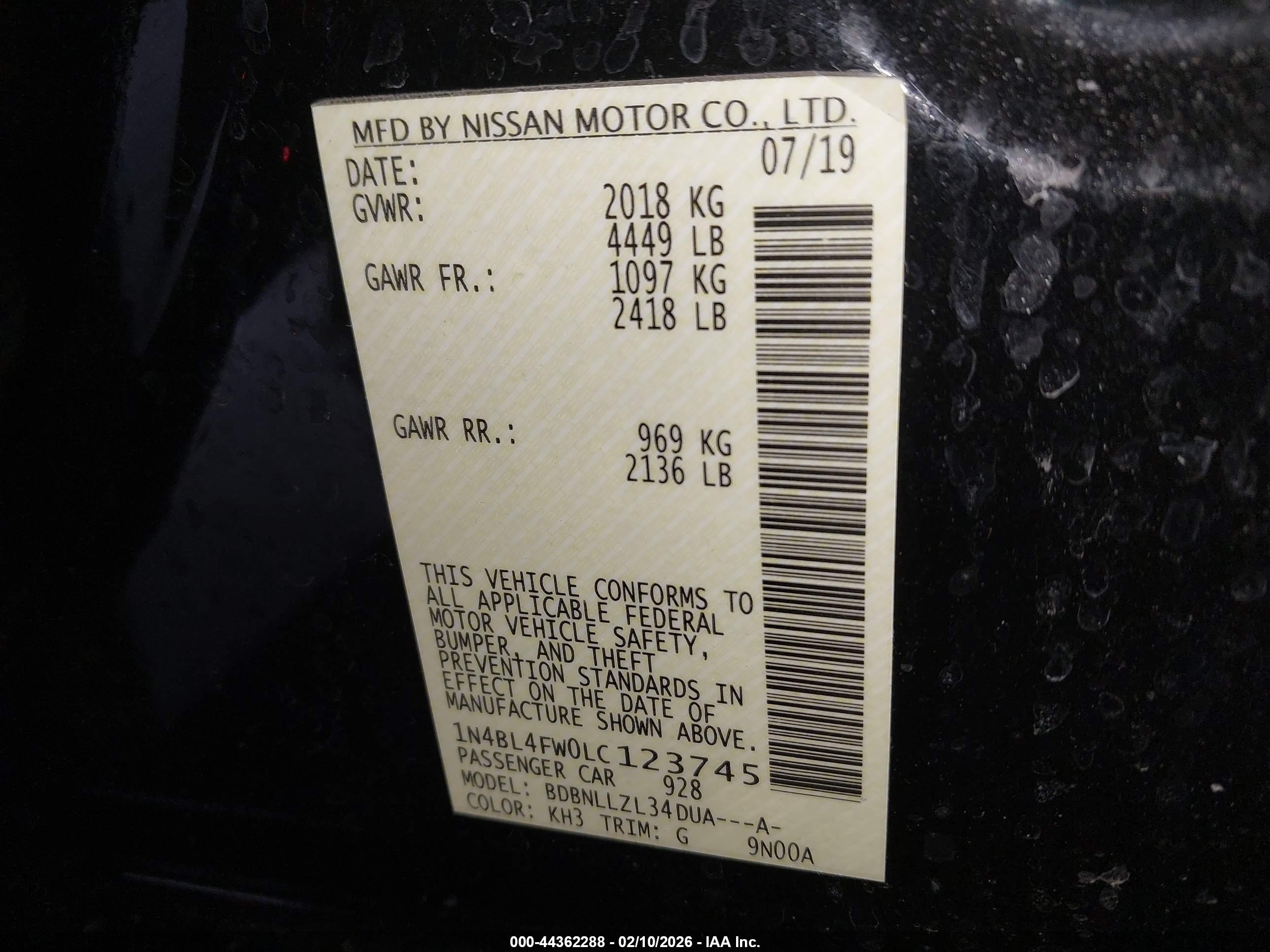 NISSAN ALTIMA image 9