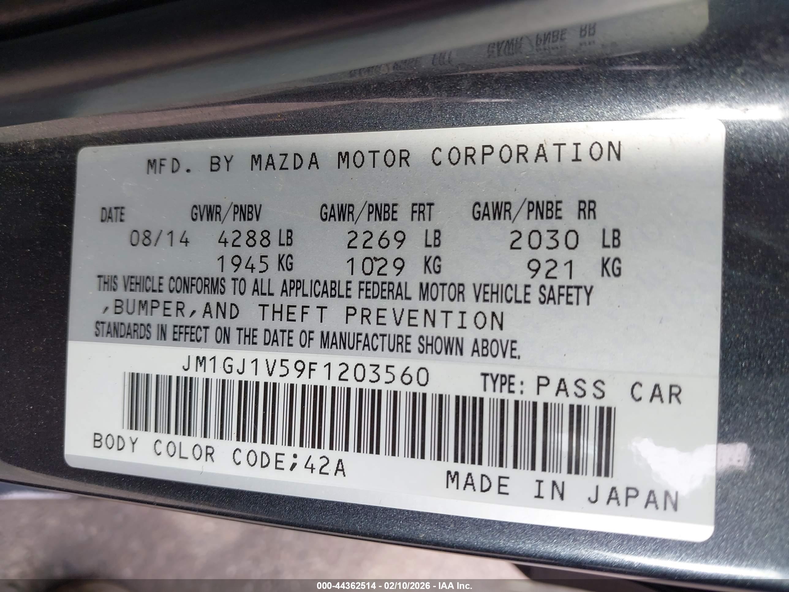 MAZDA MAZDA6 image 9