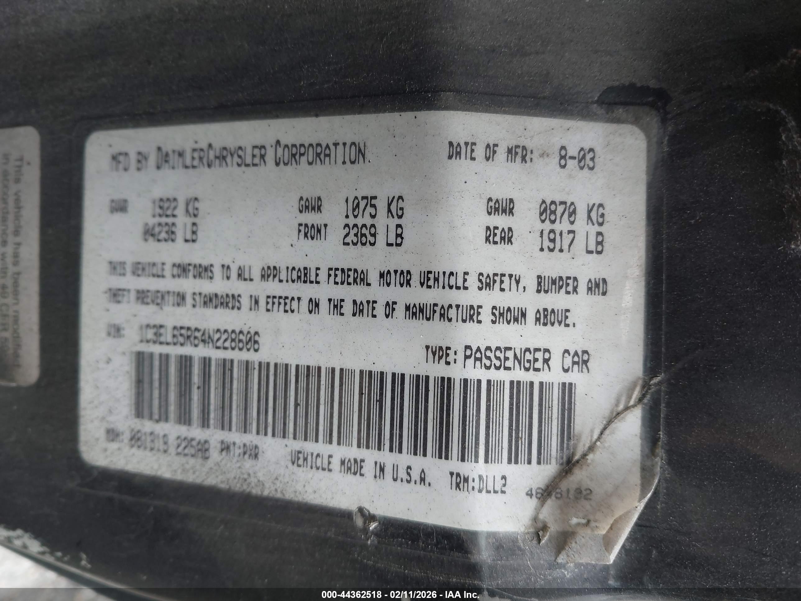 CHRYSLER SEBRING image 9