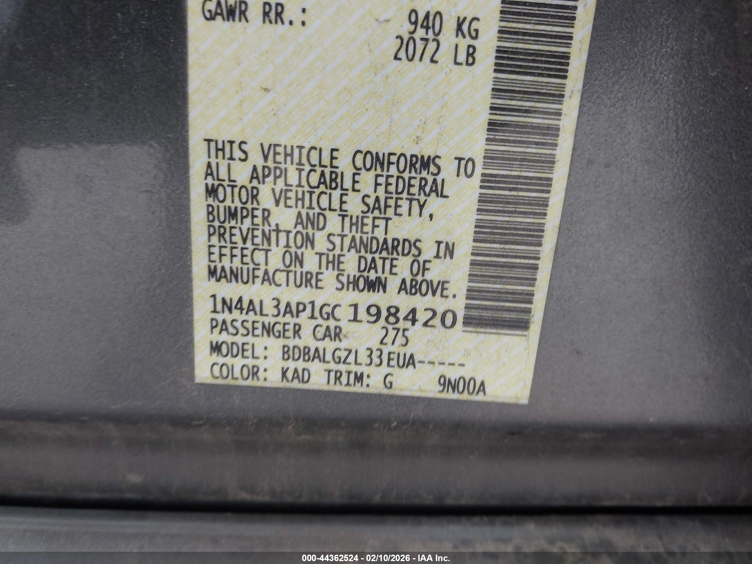 NISSAN ALTIMA image 9