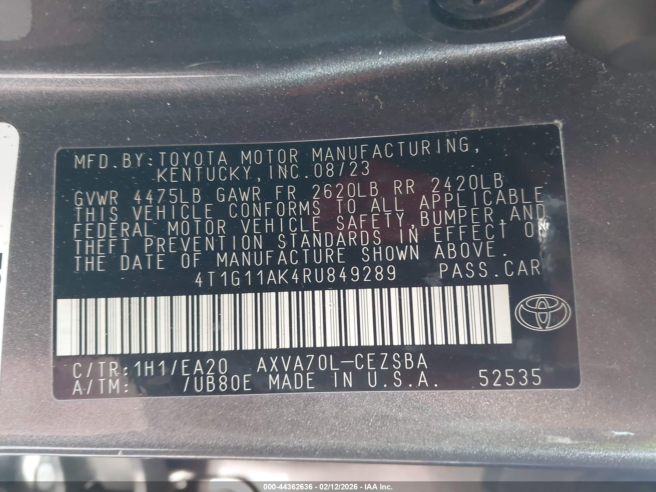TOYOTA CAMRY image 9