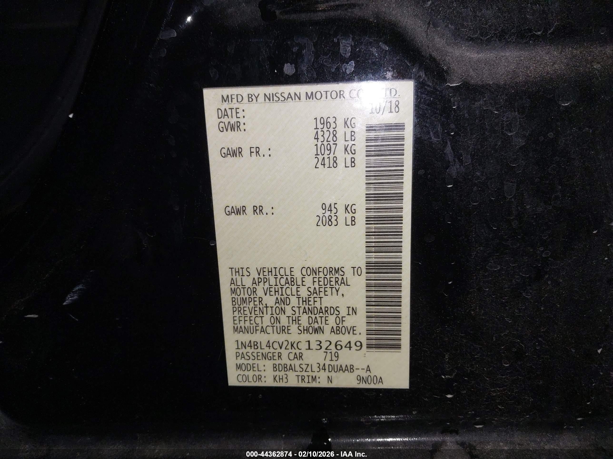 NISSAN ALTIMA image 9