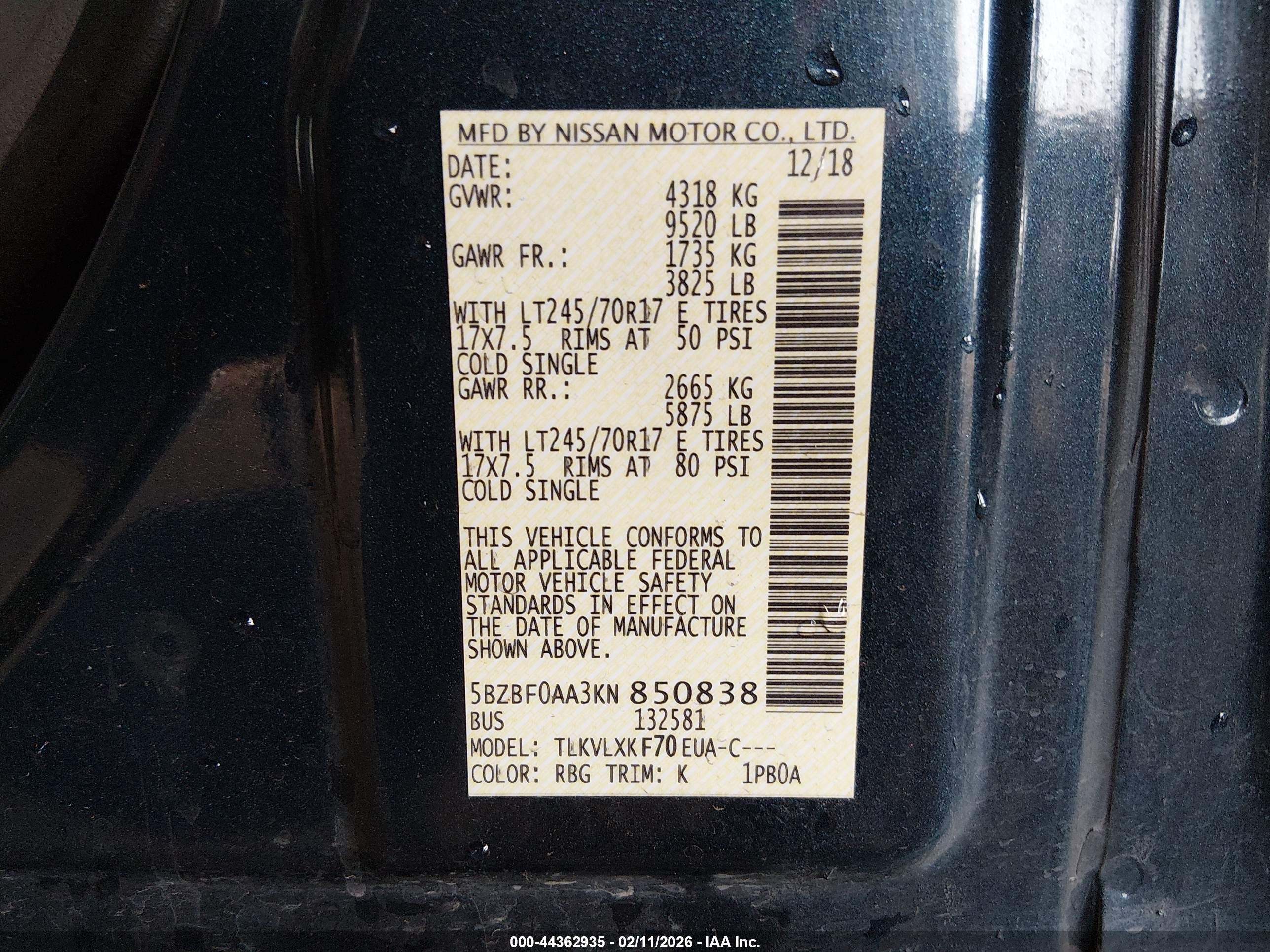 NISSAN NV image 9