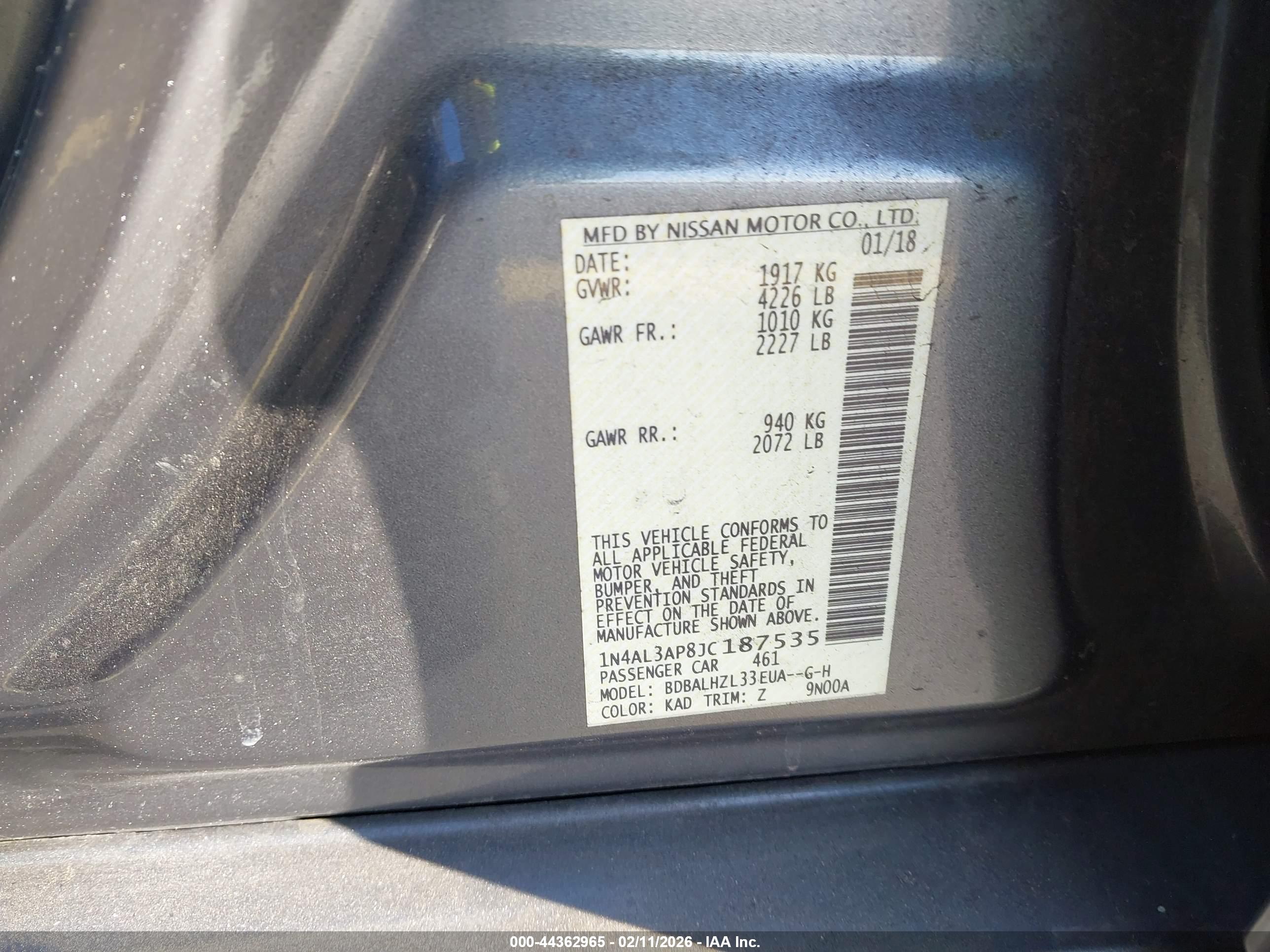 NISSAN ALTIMA image 9