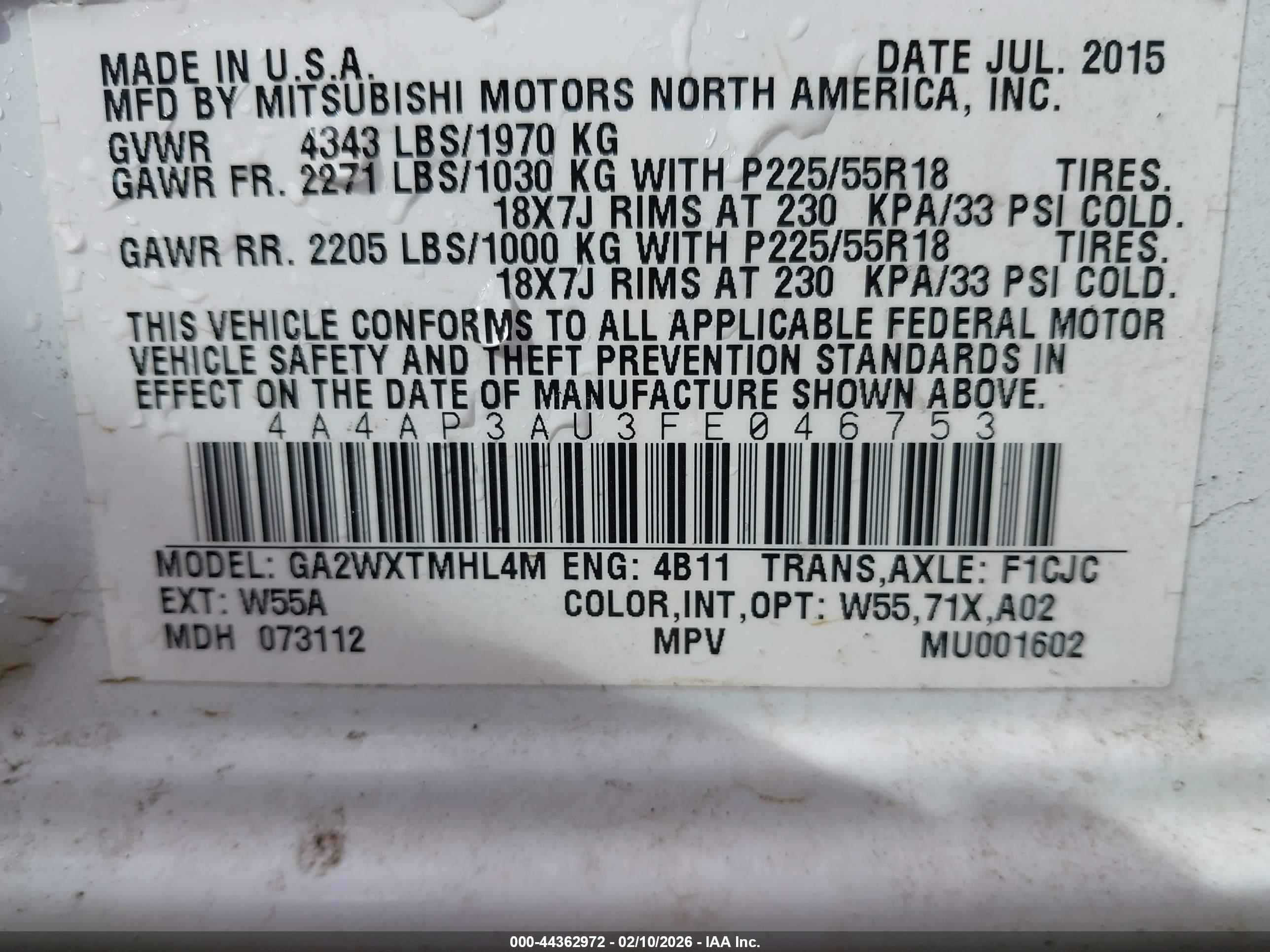 MITSUBISHI OUTLANDER image 9
