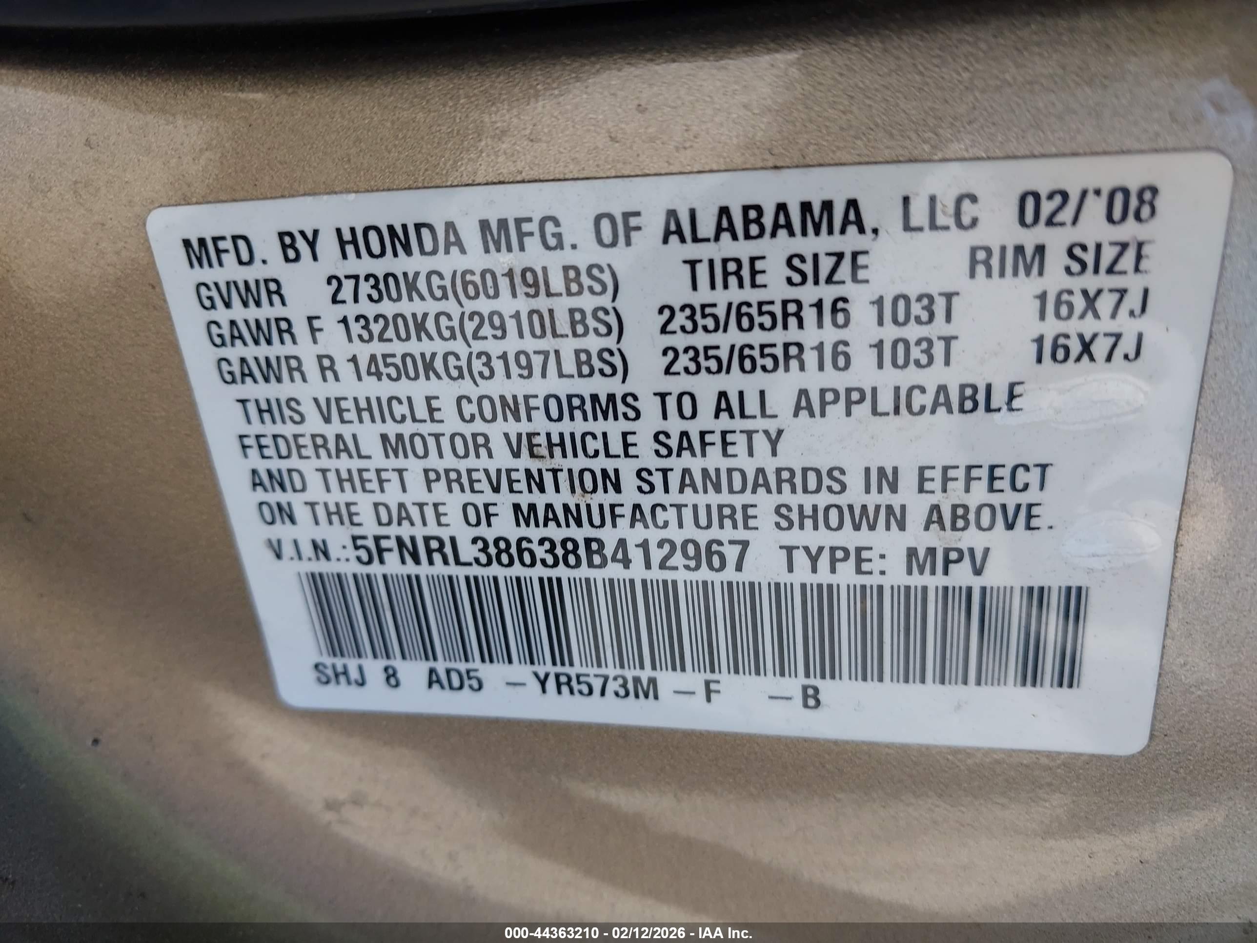 HONDA ODYSSEY image 9