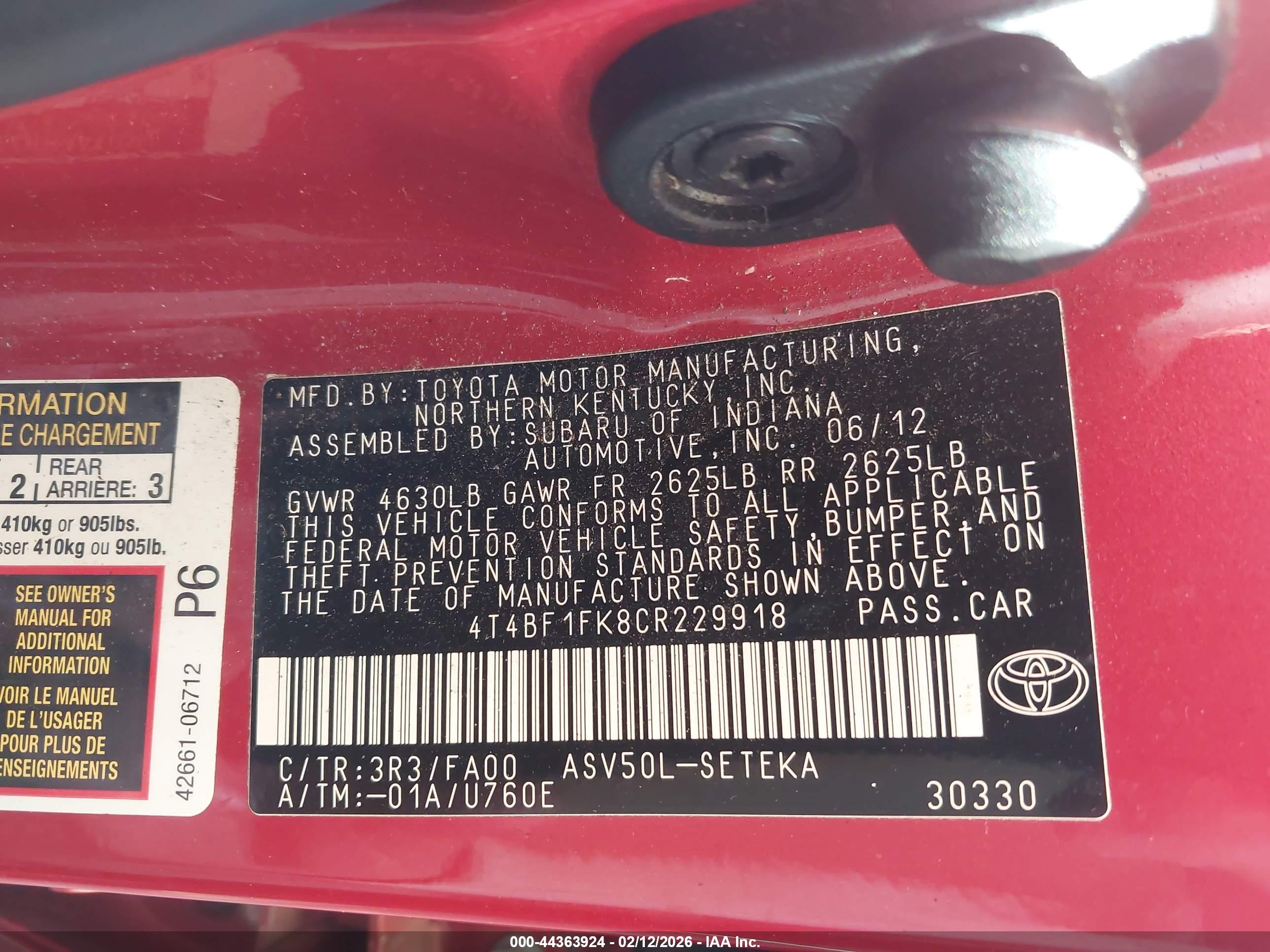 TOYOTA CAMRY image 9