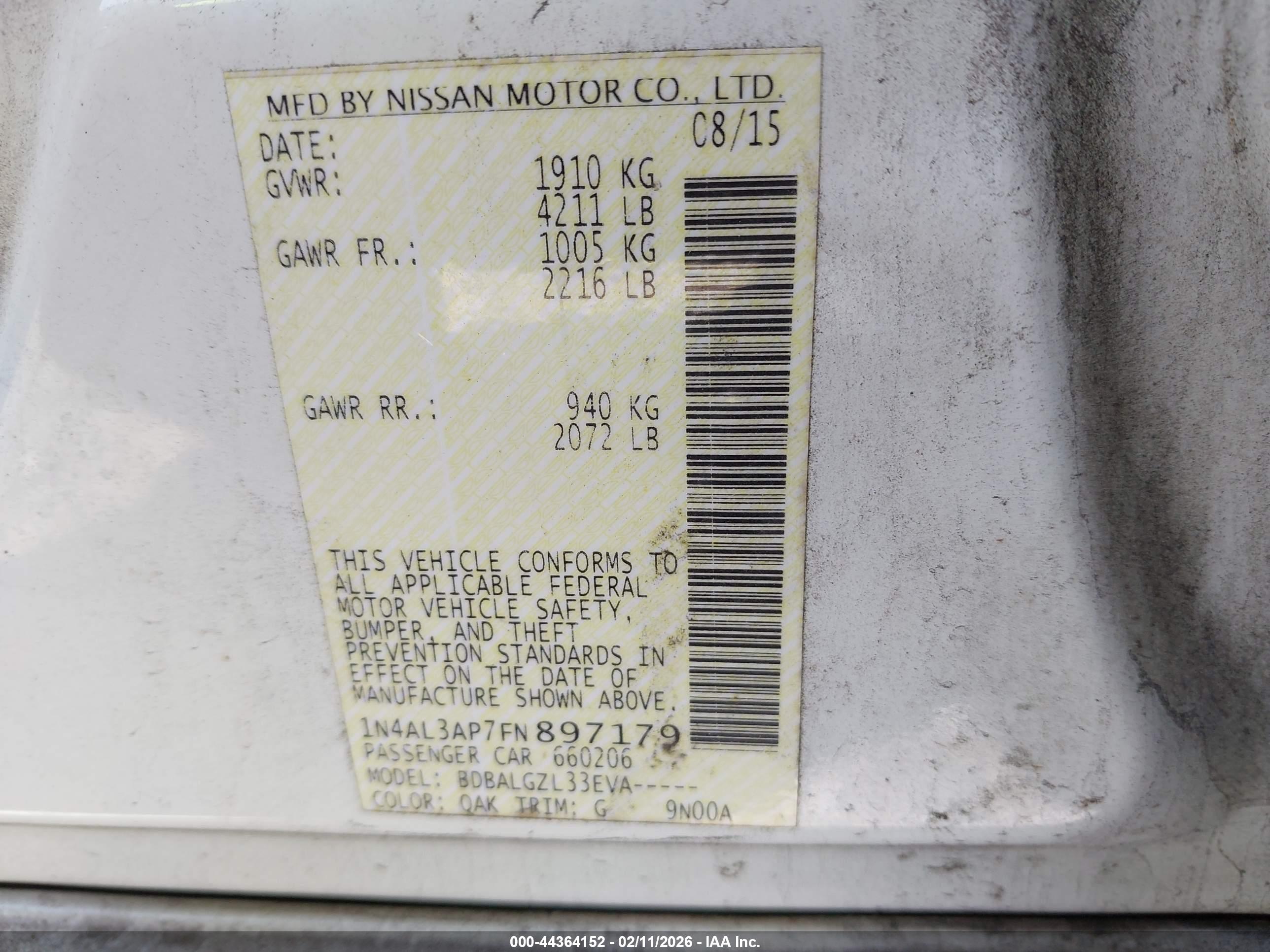 NISSAN ALTIMA image 9