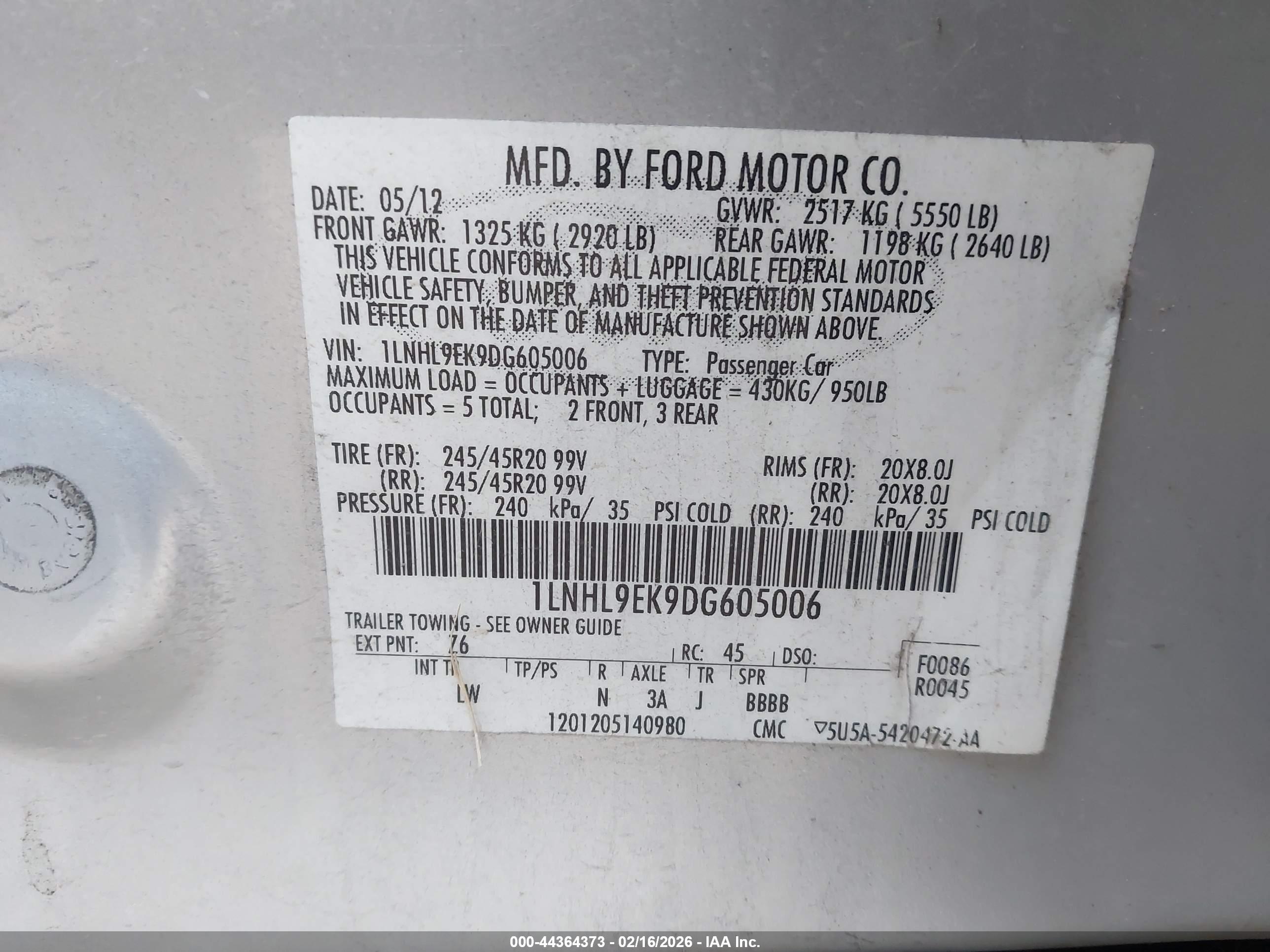 LINCOLN MKS image 9