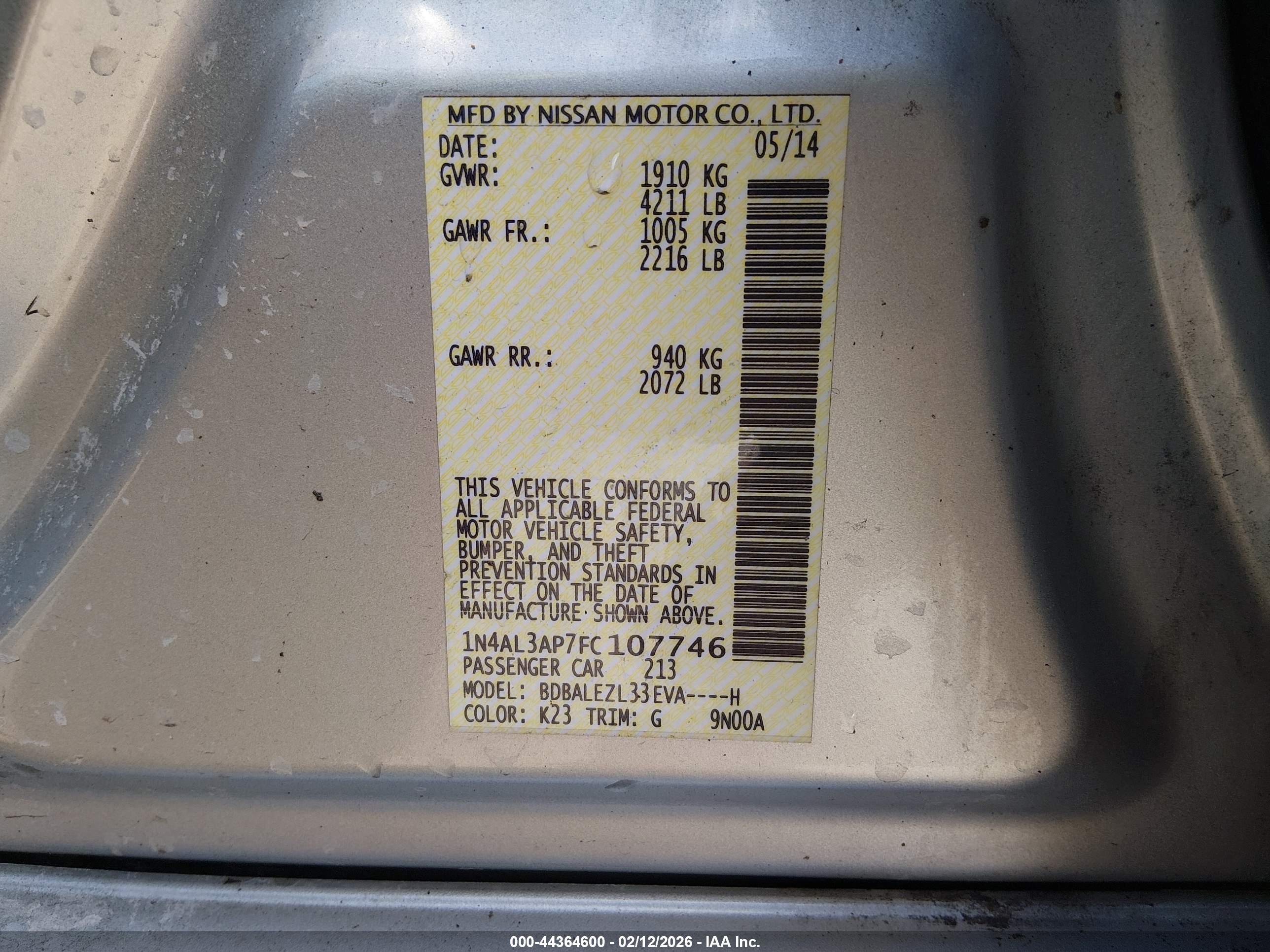 NISSAN ALTIMA image 9
