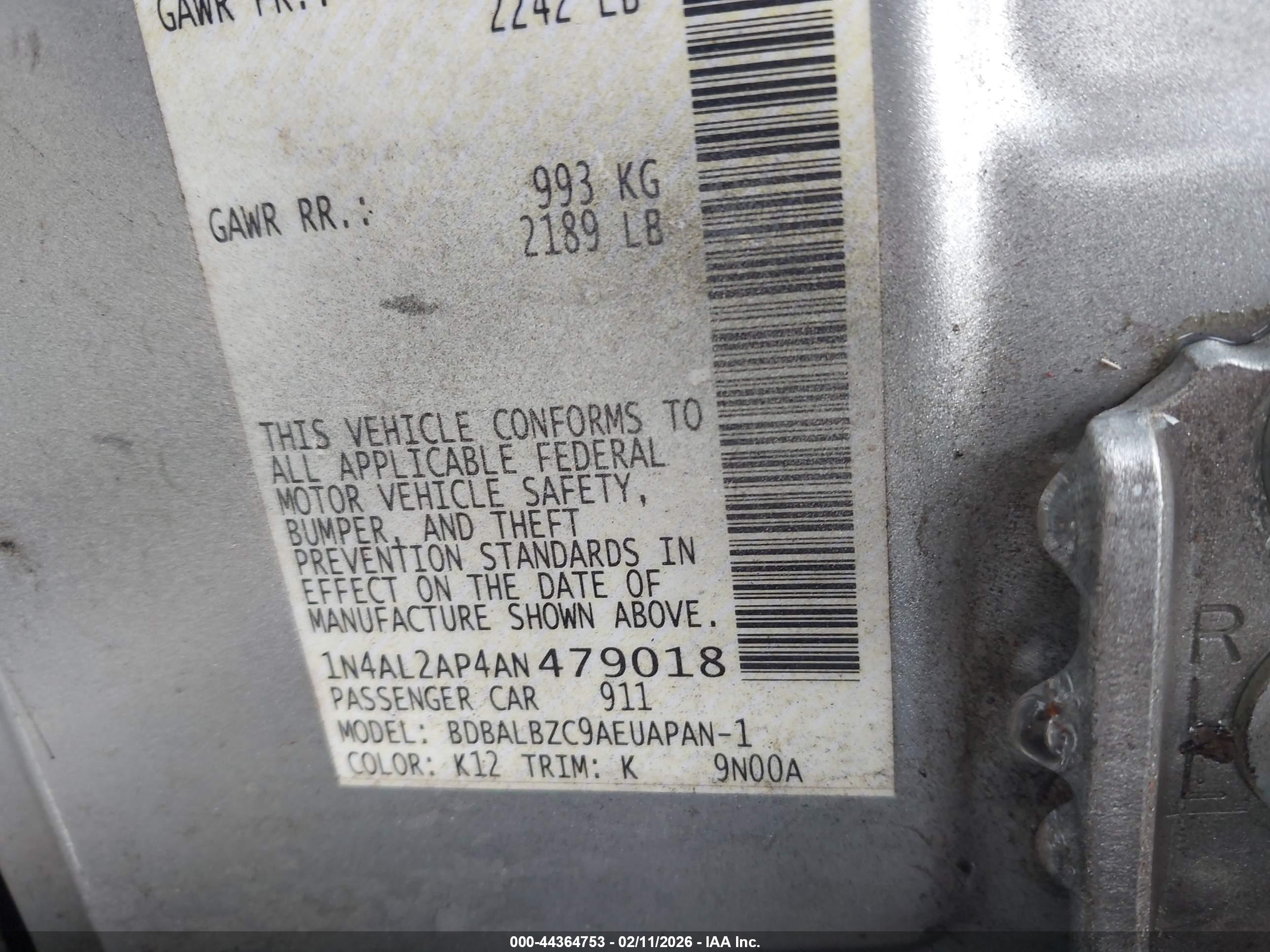 NISSAN ALTIMA image 9