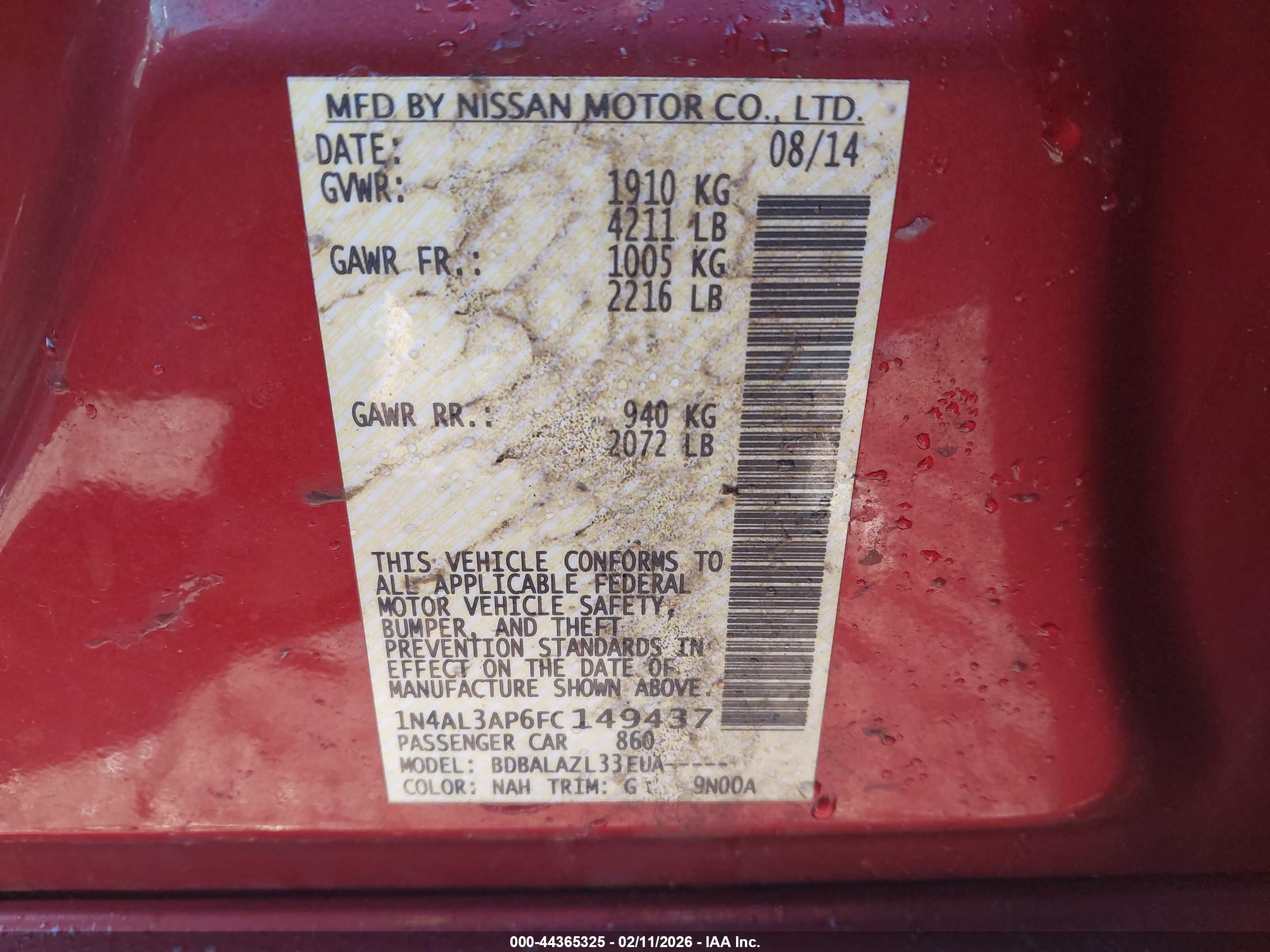 NISSAN ALTIMA image 9