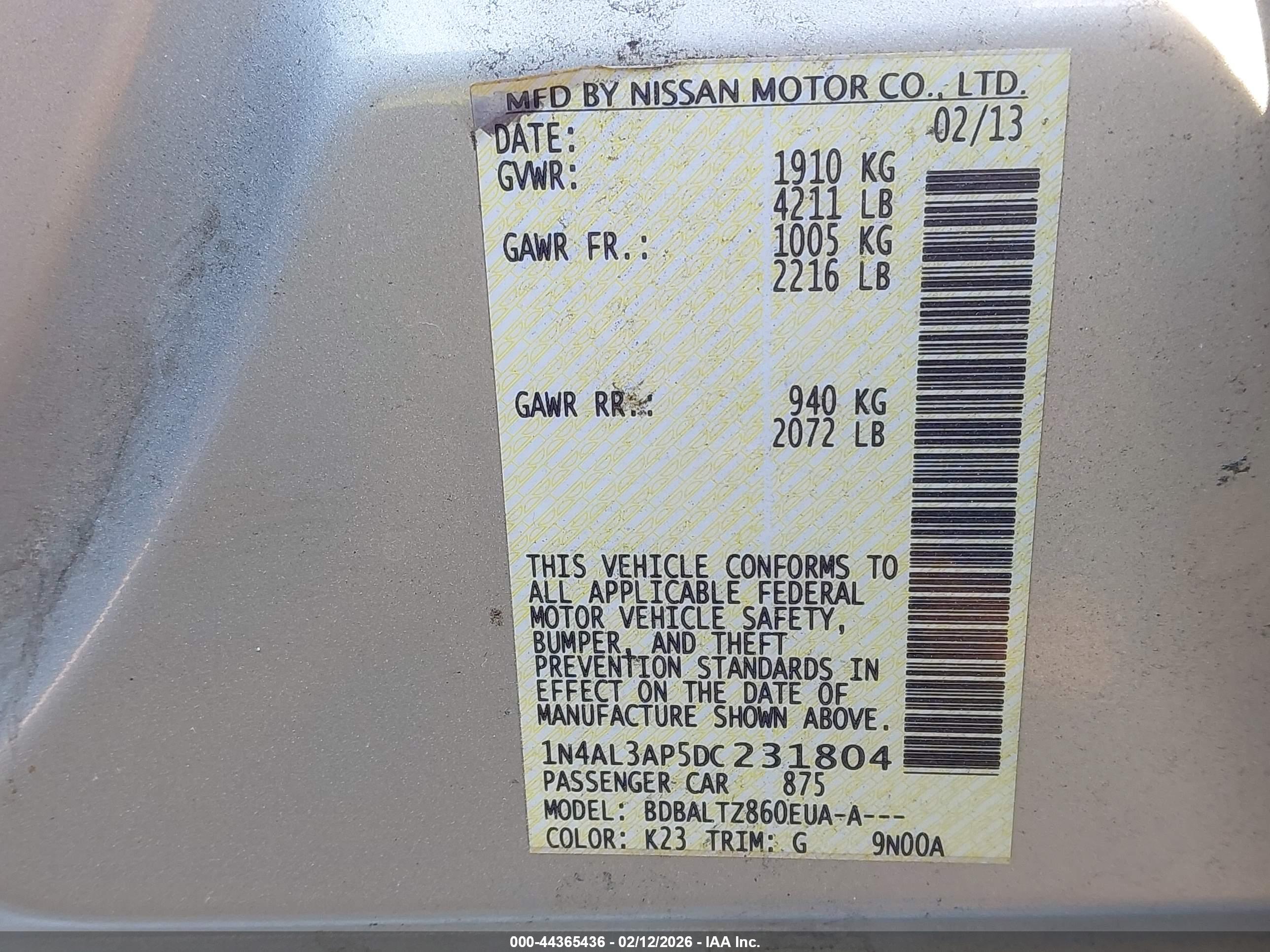 NISSAN ALTIMA image 9