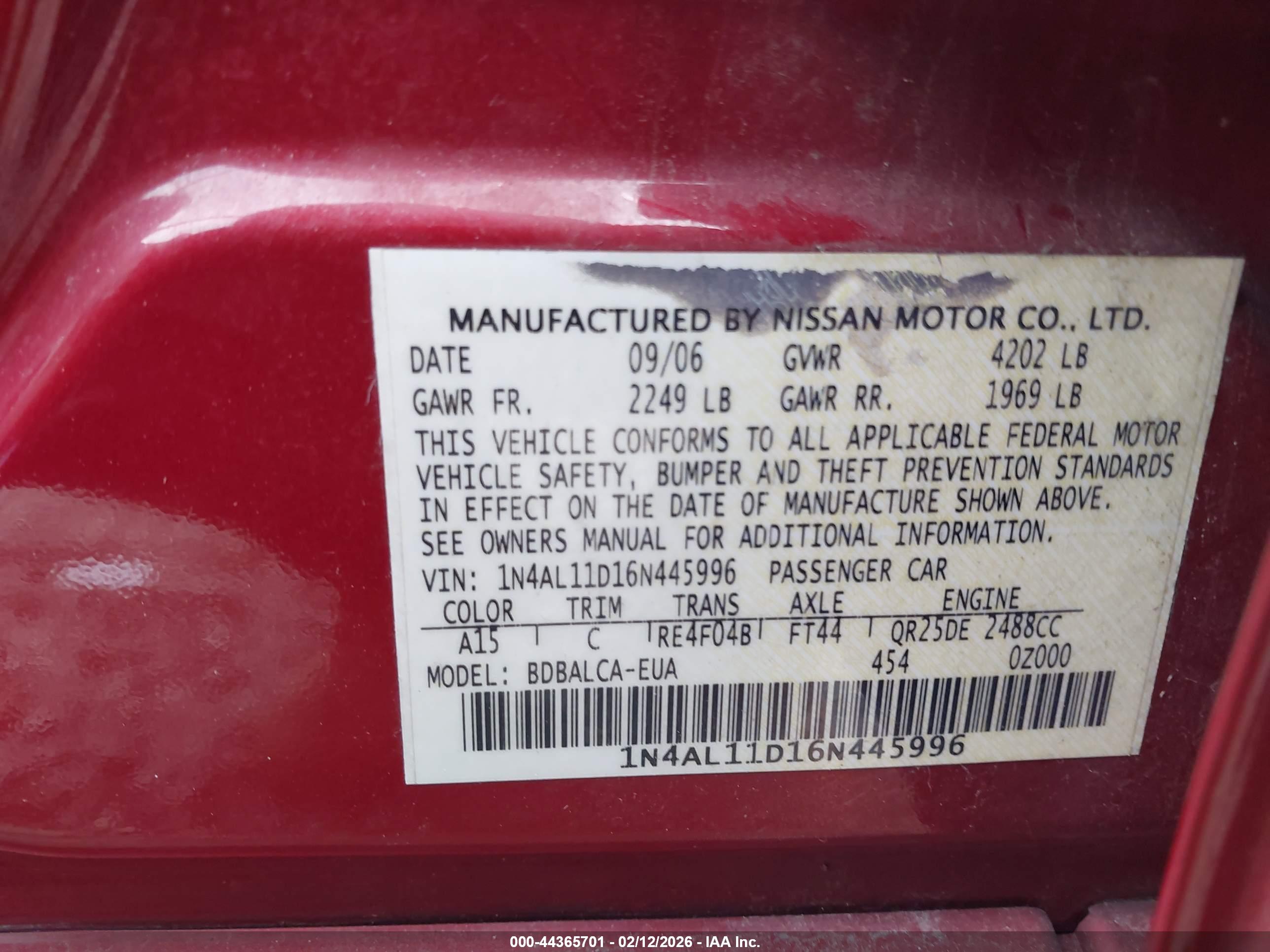 NISSAN ALTIMA image 9