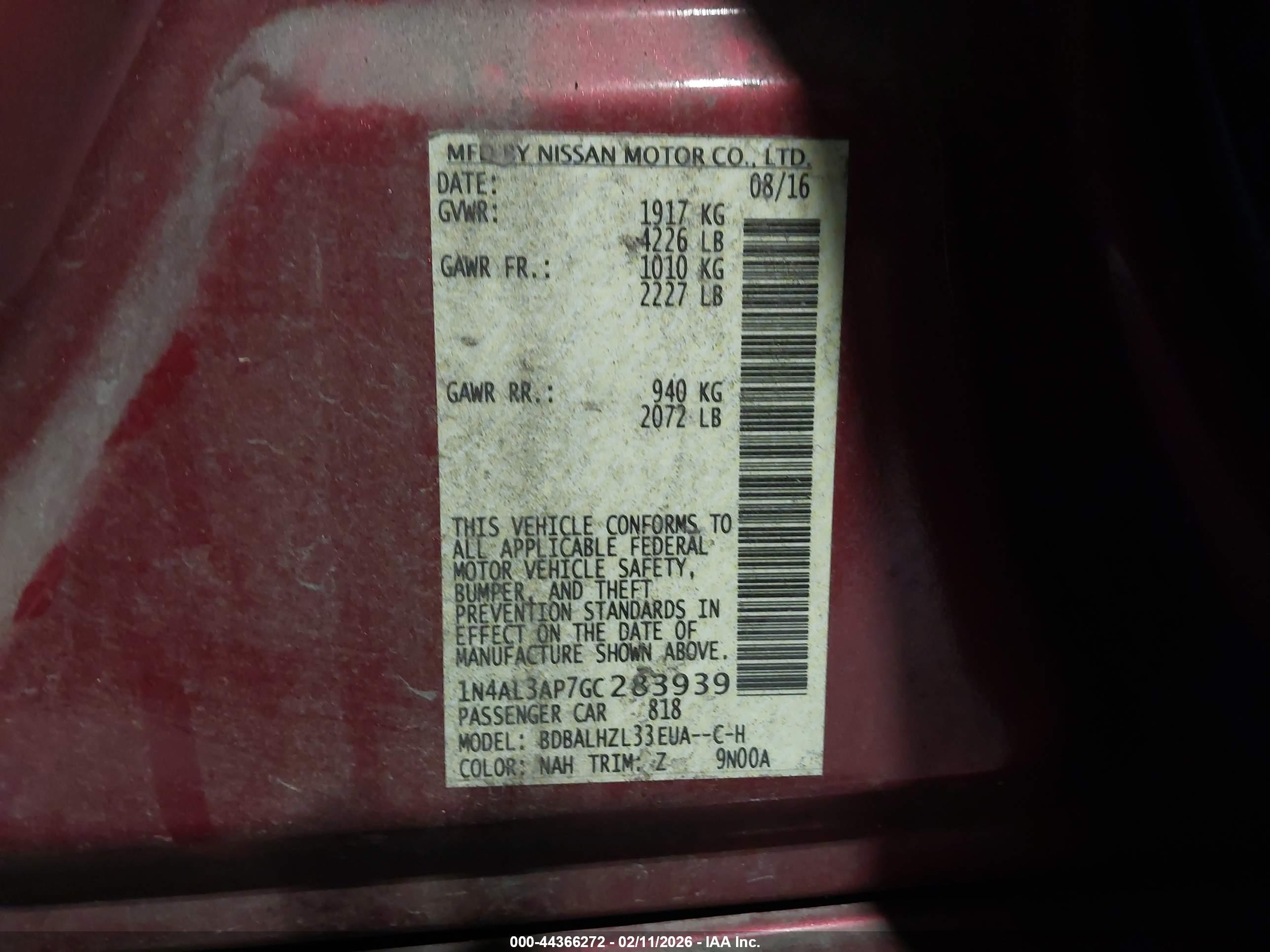 NISSAN ALTIMA image 9