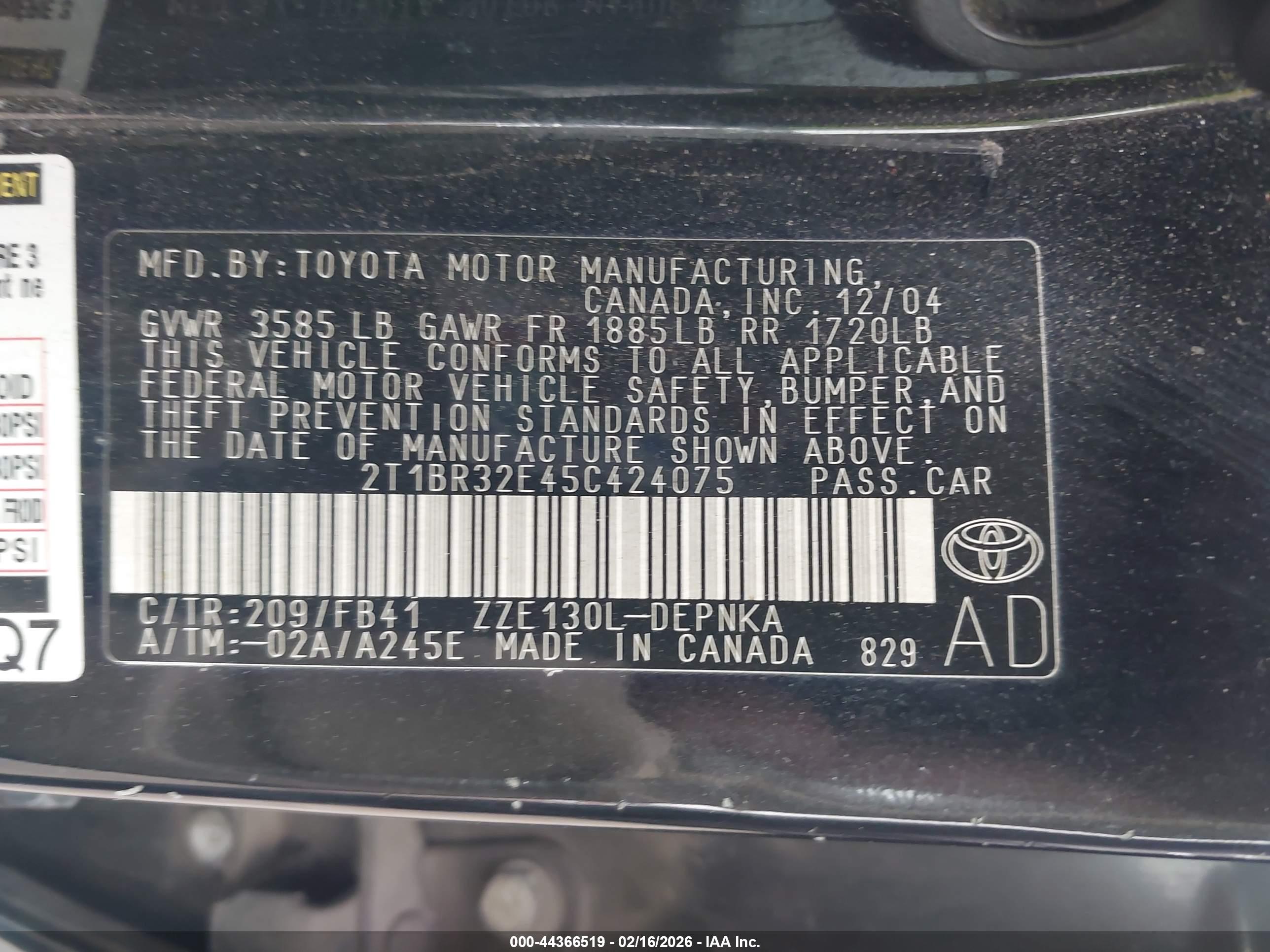 TOYOTA COROLLA image 9